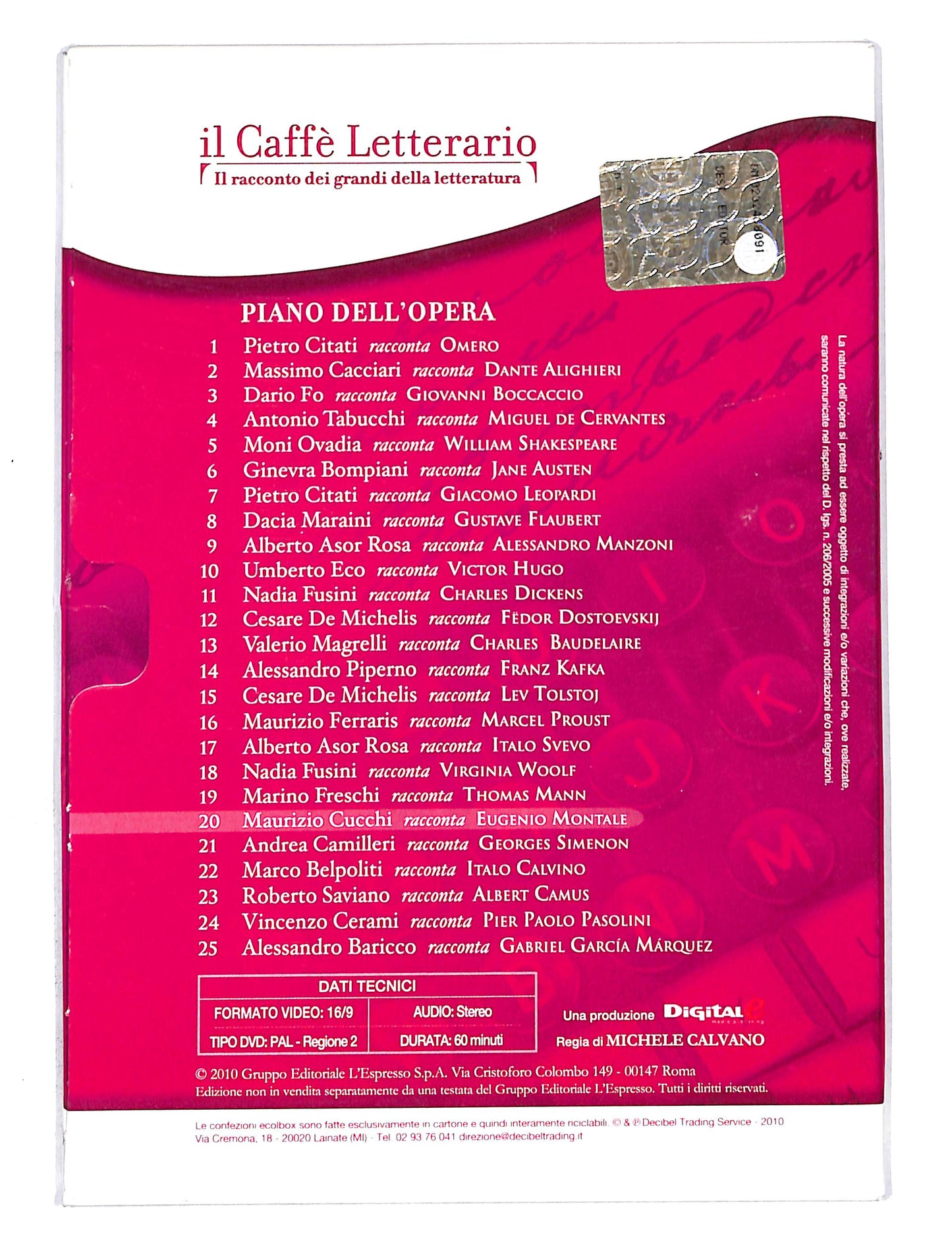 EBOND Il caffe letterario Eugenio Montale e l'arte della poesia DVD DB646459