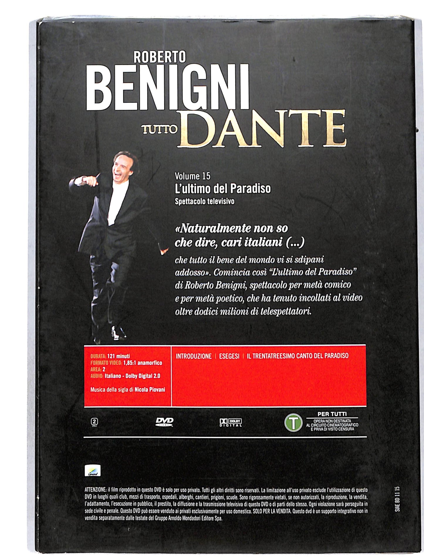 EBOND Roberto Benigni - Tutto Dante L'ultimo paradiso DVD DB646642