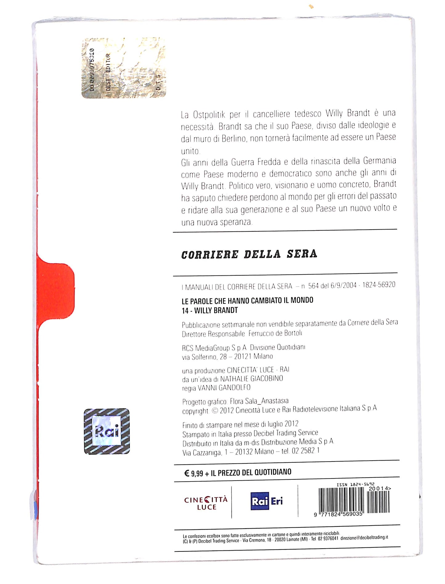 EBOND Willy Brandt osare piu democrazia EDITORIALE DVD DB646806