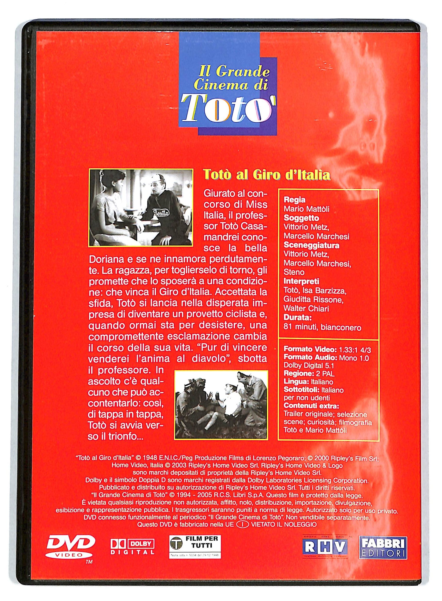EBOND Il Grande Cinema Di Toto - Toto Al Giro D'italia EDITORIALE DVD DB646921