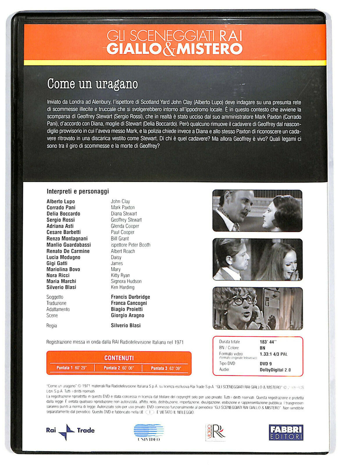 EBOND Sceneggiati Rai Come Un Uragano Puntate 1-3 Editoriale DVD DB648916