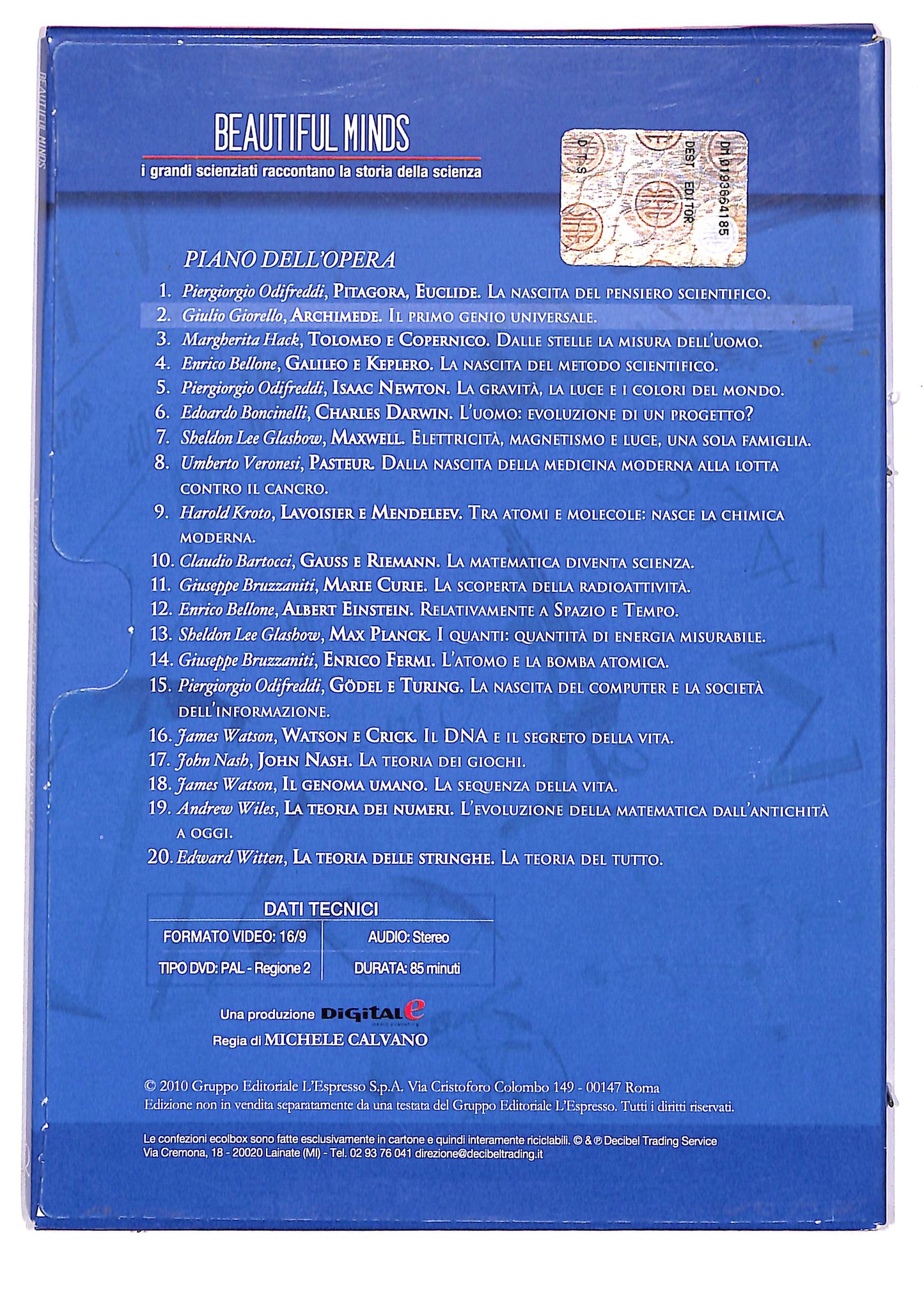 EBOND Beautiful Minds Giorello Archimede EDITORIALE DVD DB648930