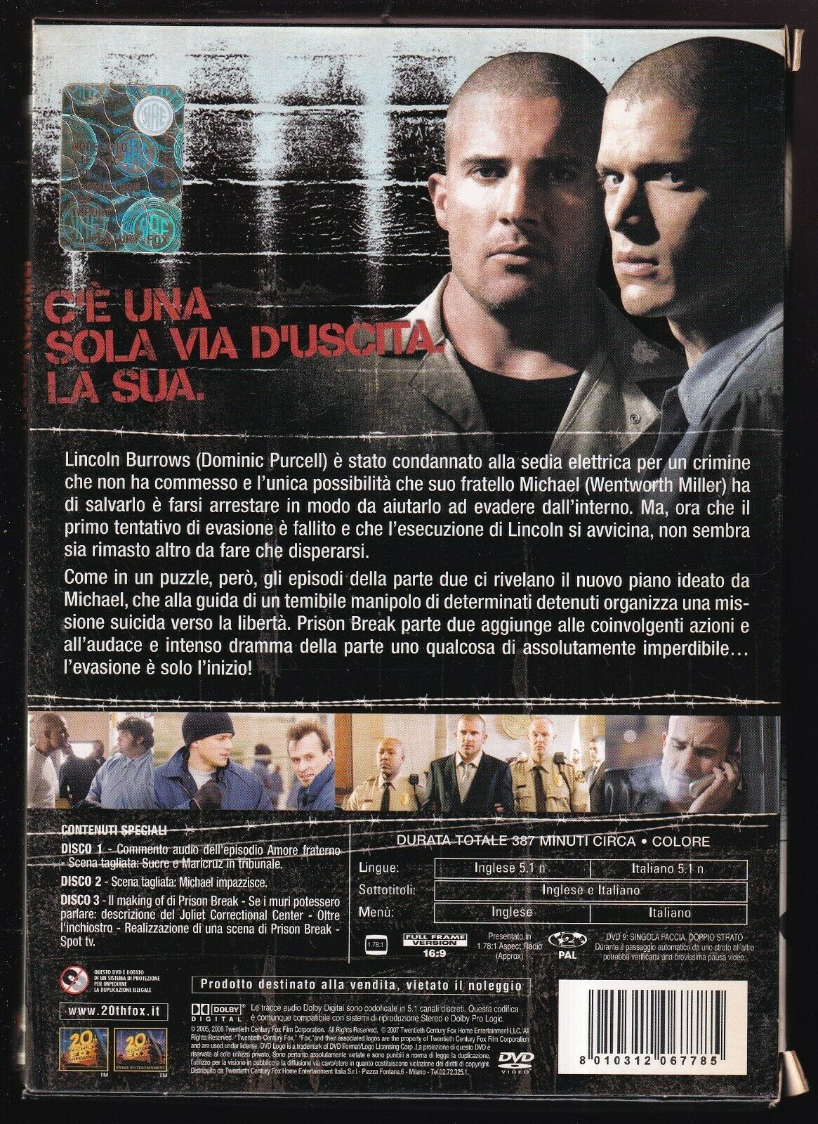 EBOND Prison Break - Stagione 01 #02 (3) DVD DB649154