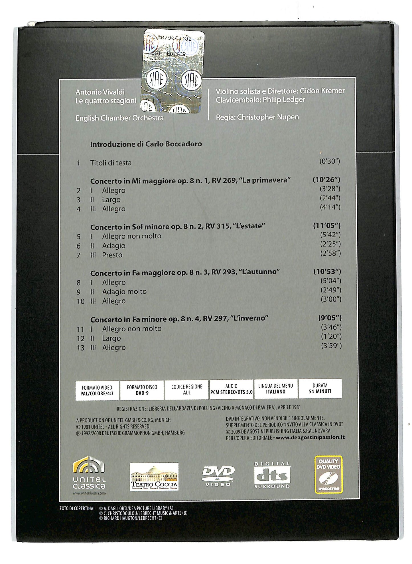 EBOND Invito alla classica - Vivaldi - Kremer Vol.48 EDITORIALE DVD DB652910