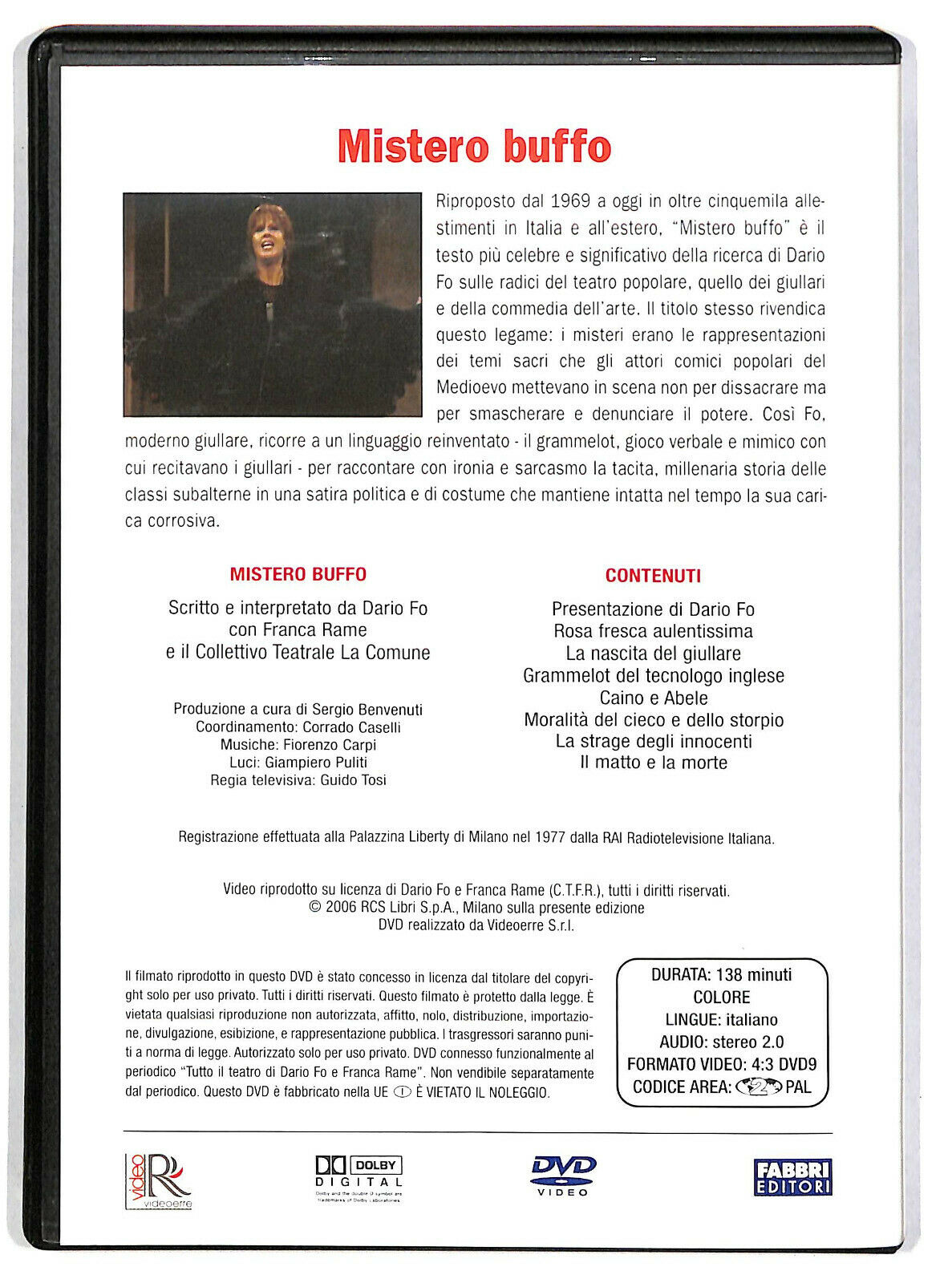 EBOND Mistero Buffo Parte 2 Teatro Dario Fo Franca Rame Editoriale DVD DB652942