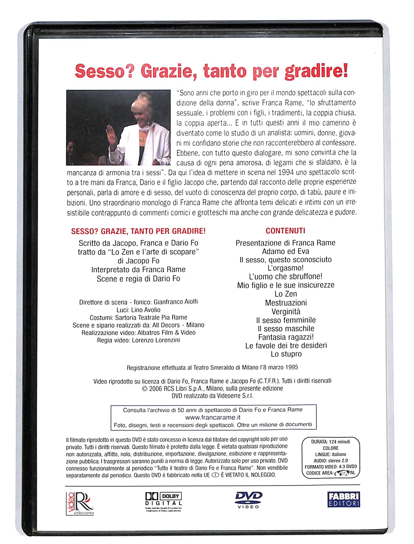 EBOND Dario Fo e Franca Rame sesso grazie tanto per gradire DVD DB652945