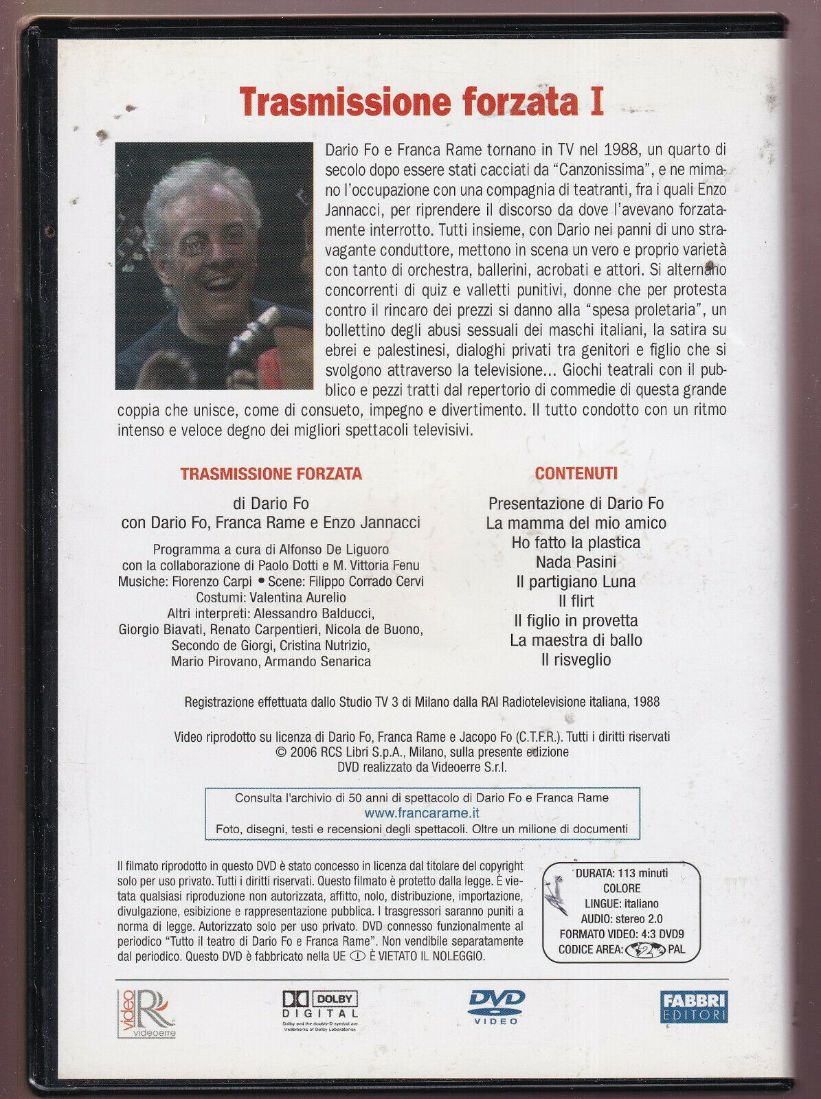 EBOND Dario Fo e Franca Rame:trasmissione Forzata Parte 1 DVD DB652951