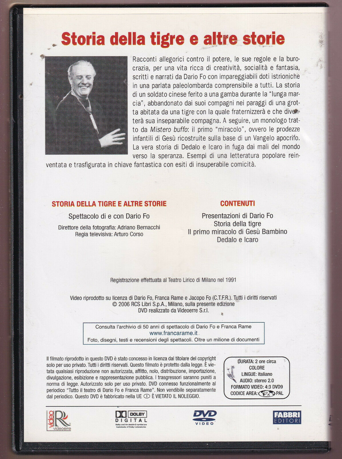 EBOND Dario Fo e Franca Rame:storia Della Tigre e Altre Storie DVD DB652966