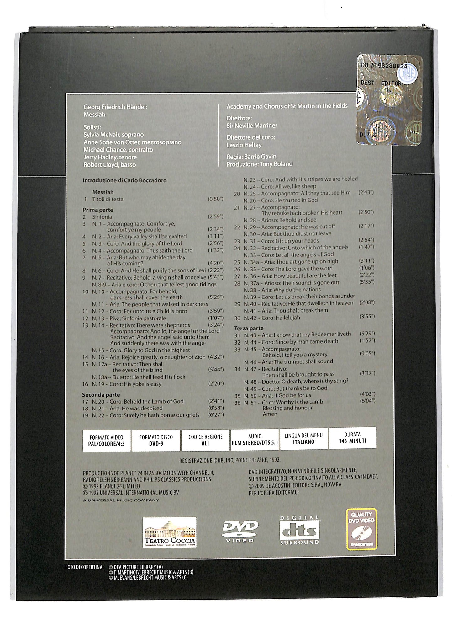 EBOND Invito alla classica - Handel - Marriner Vol 9 EDITORIALE DVD DB653439