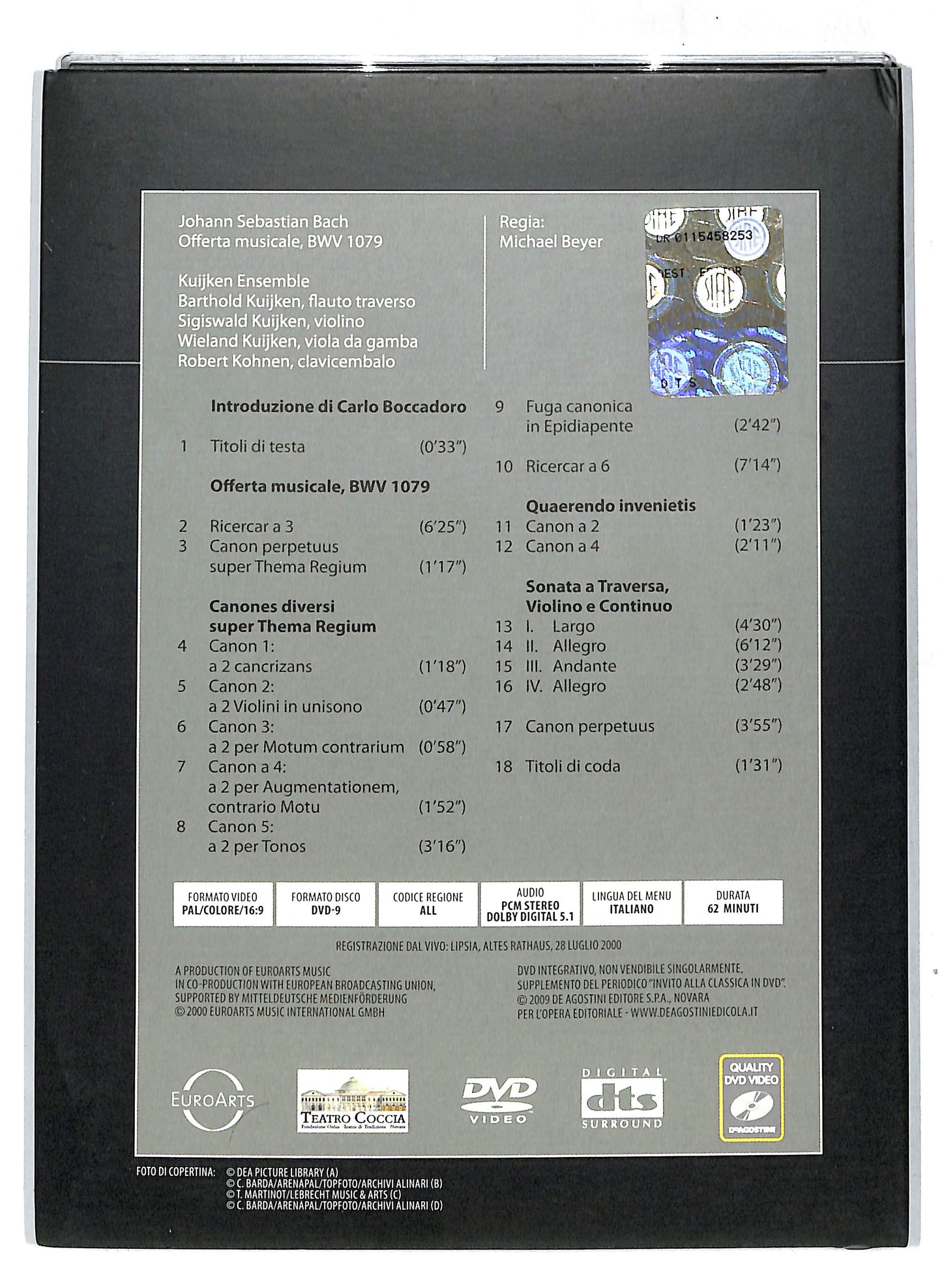 EBOND Invito alla classica - Bach - Kuijken Vol 30 EDITORIALE DVD DB653442