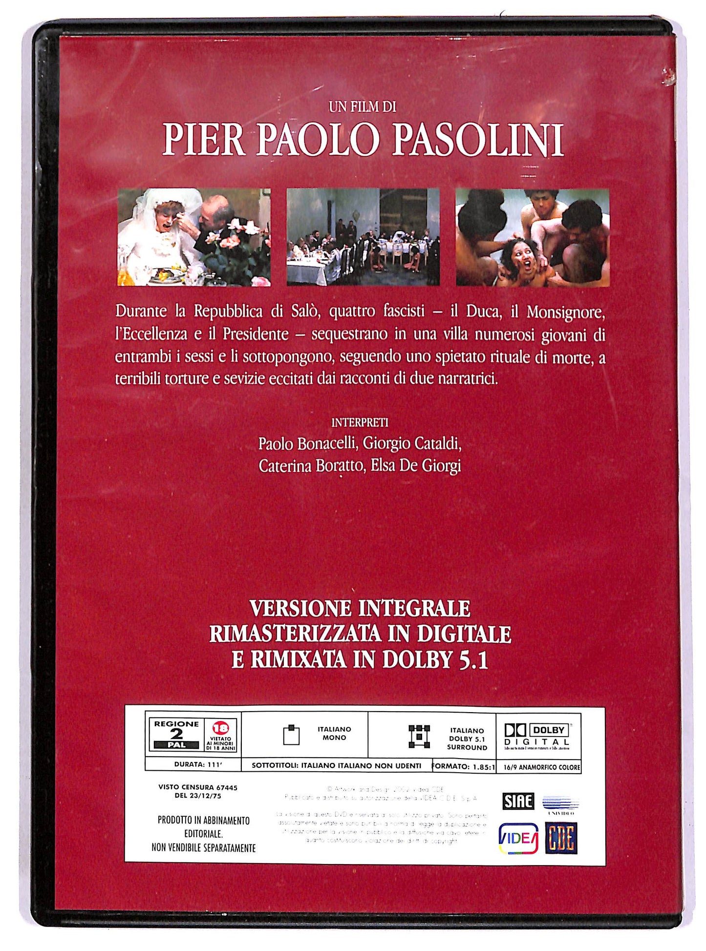 EBOND Salo o le 120 giornate di Sodoma EDITORIALE DVD DB654101