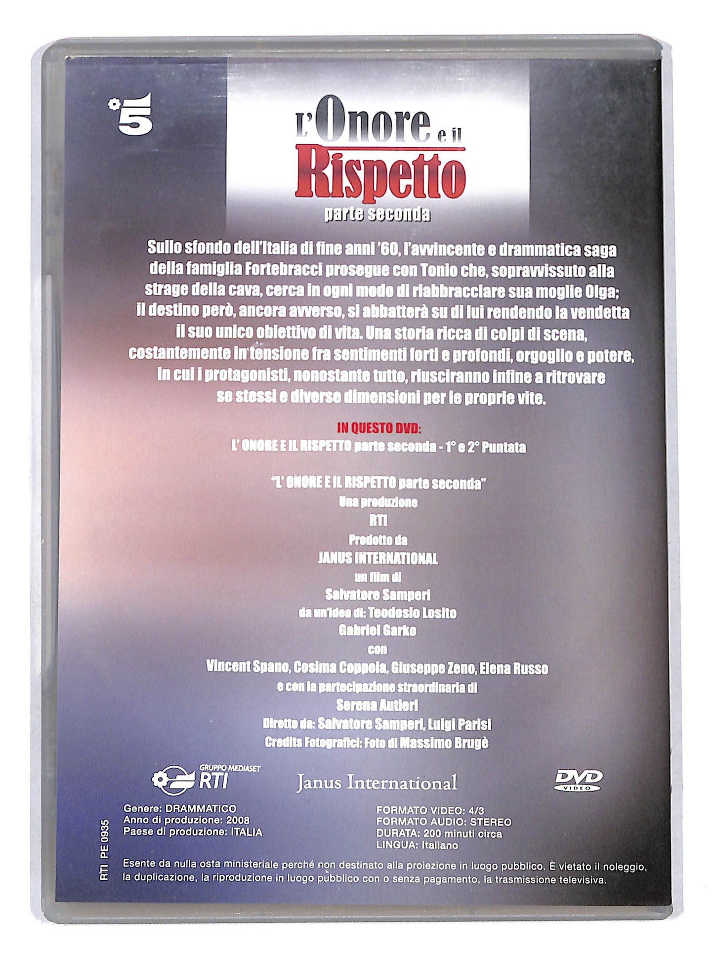 EBOND L'onore e il rispetto parte seconda prima e seconda puntata DVD DB658164