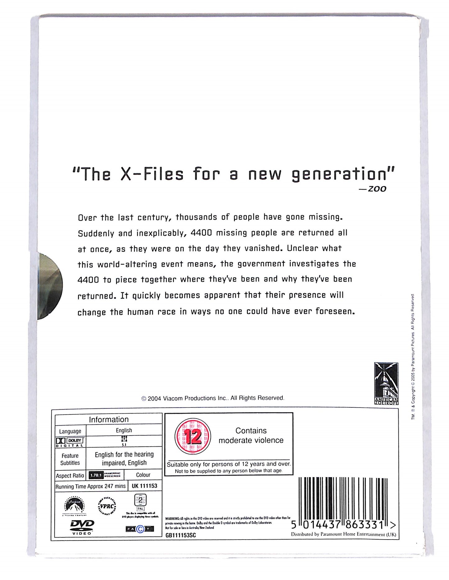 EBOND The 4400 - Complete 1st Season Edizione UK DVD DB662237