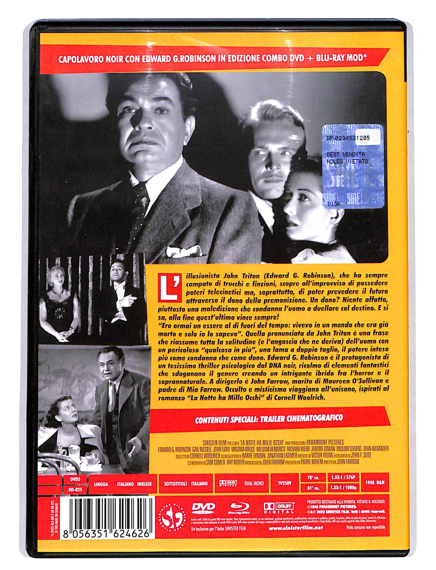 EBOND La notte ha mille occhi + BLURAY EDIZIONE SPECIALE DVD DB662708