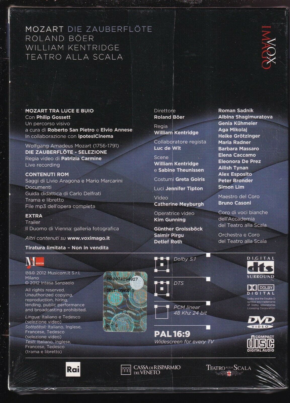 EBOND Mozart Die Zauberflote By Roland Boer William Kentridge Scala DVD DB663425