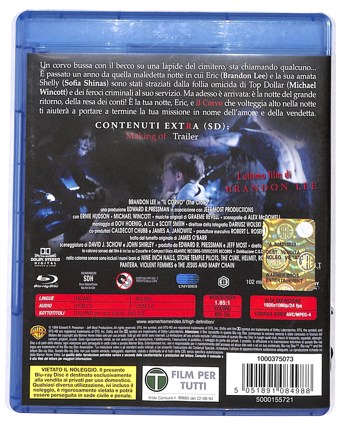 EBOND Il corvo - The crow BLURAY BLURAY DB664611