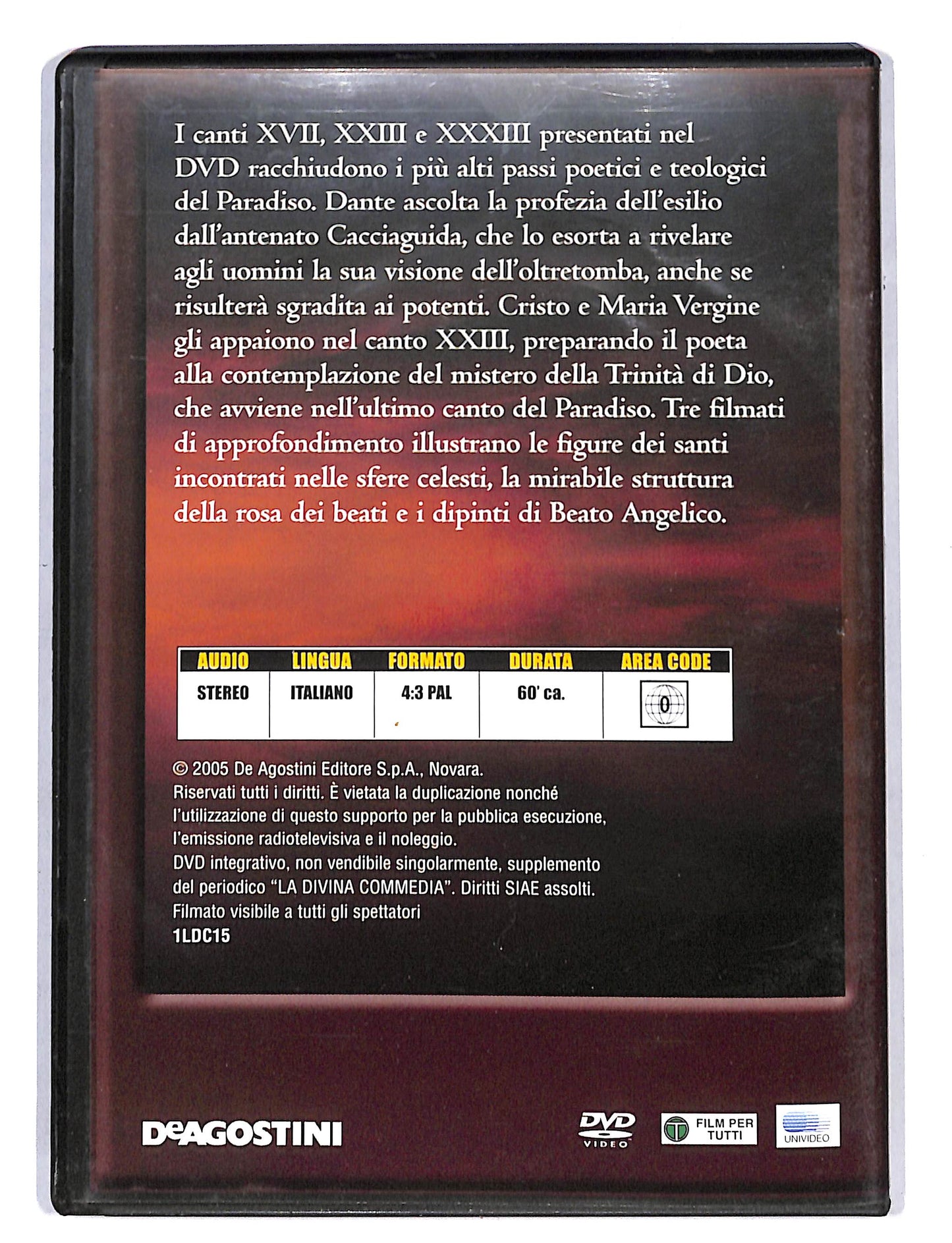 EBOND La Divina Commedia Paradiso canto XVII - XXXIII DVD DB666125
