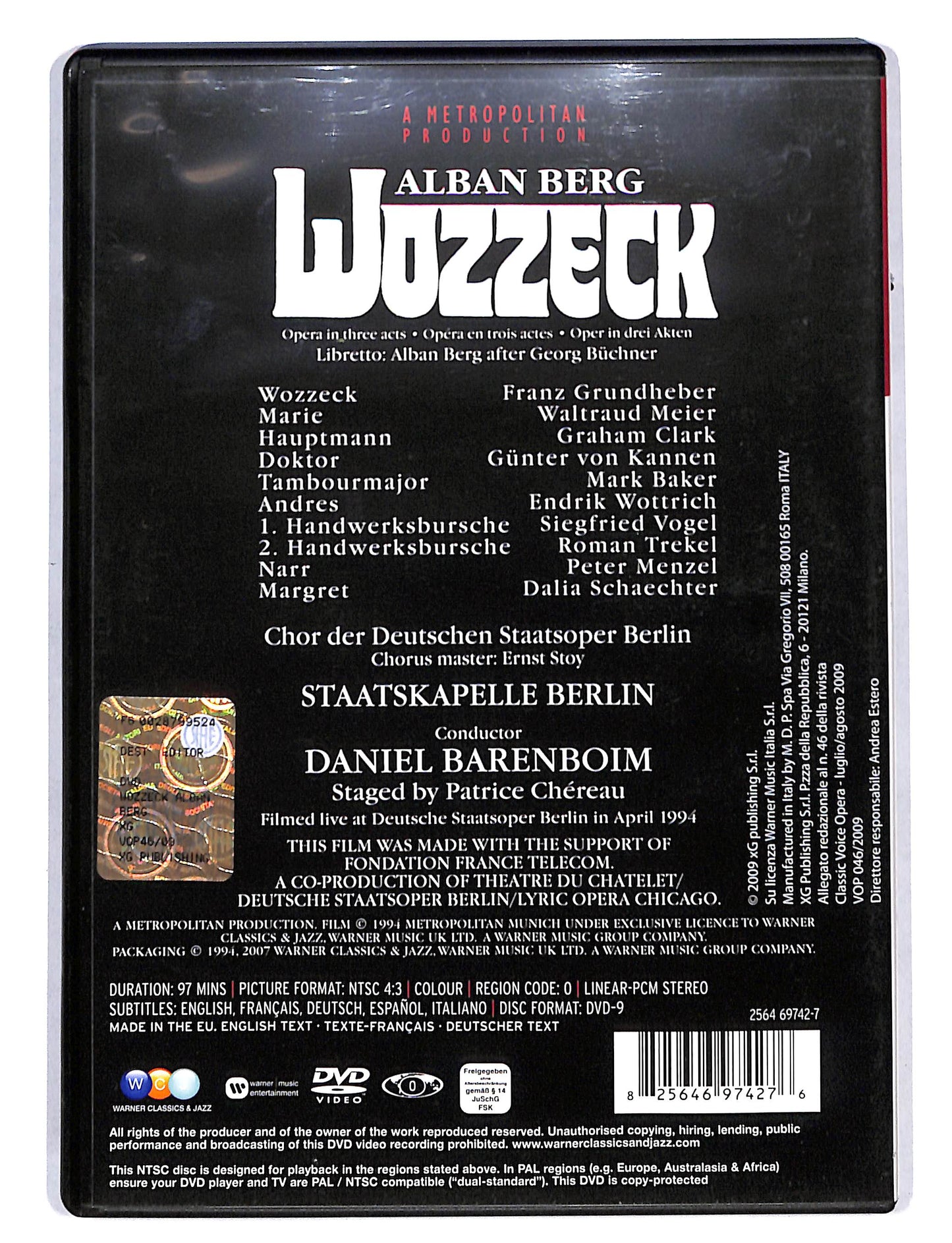 EBOND Classic voice opera - Wozzeck Berg DVD DB666146