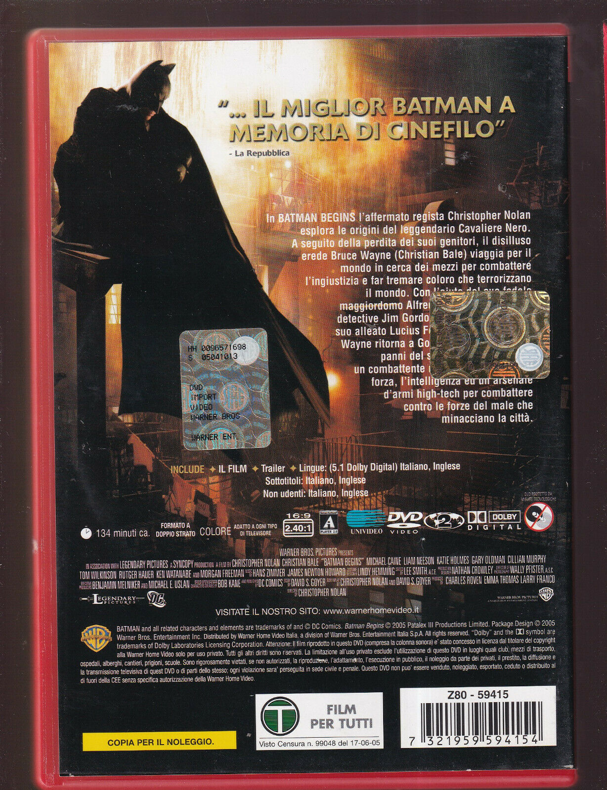 EBOND Batman Begins Ex Noleggio DVD DB668868