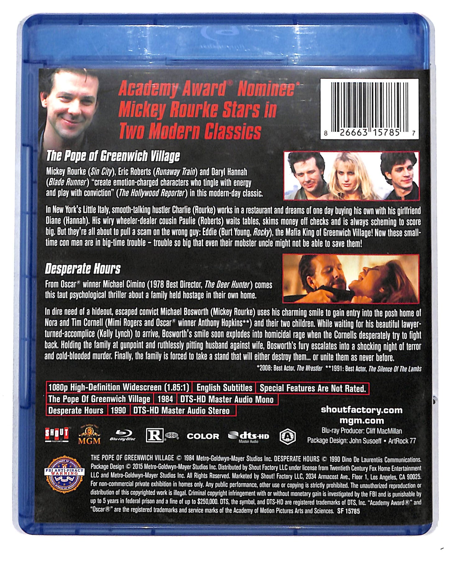EBOND Mickey Rourke: Pope Of Greenwich Village Edizione USA BLURAY DB669440