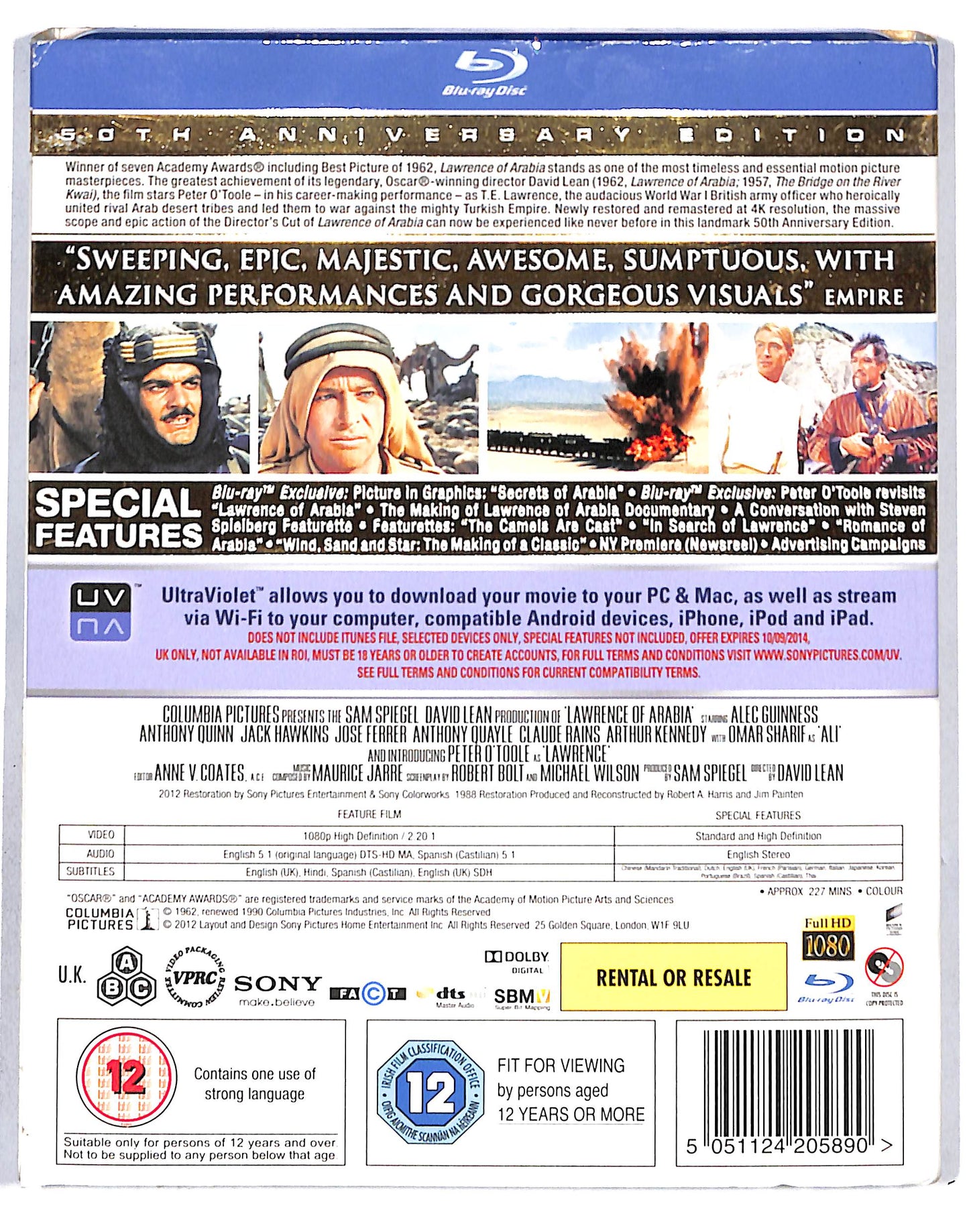 EBOND Lawrence of Arabia Edizione Regno Unito BLURAY DB669455