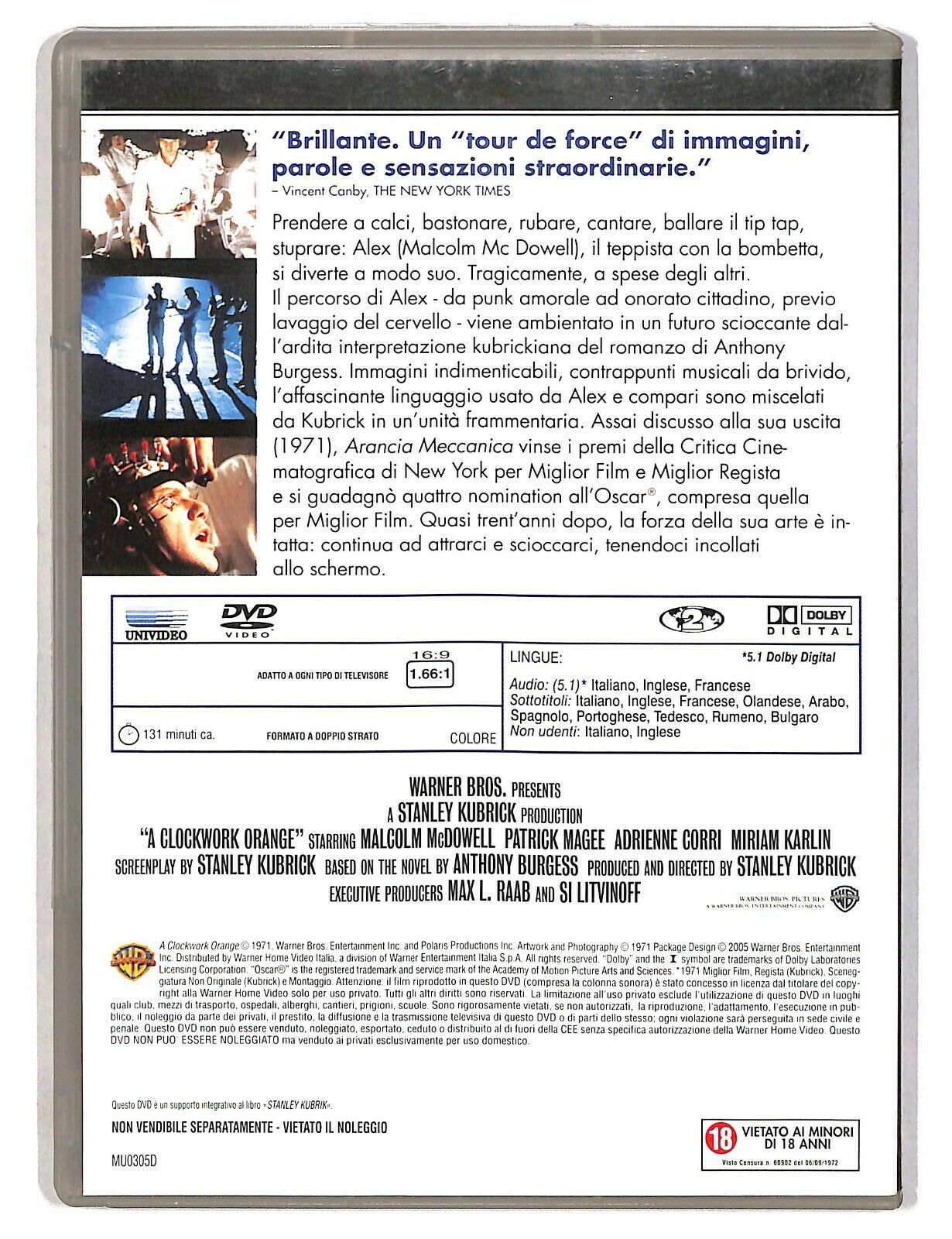 EBOND Arancia Meccanica Di Stanley Kubrick Editoriale DVD DB669738