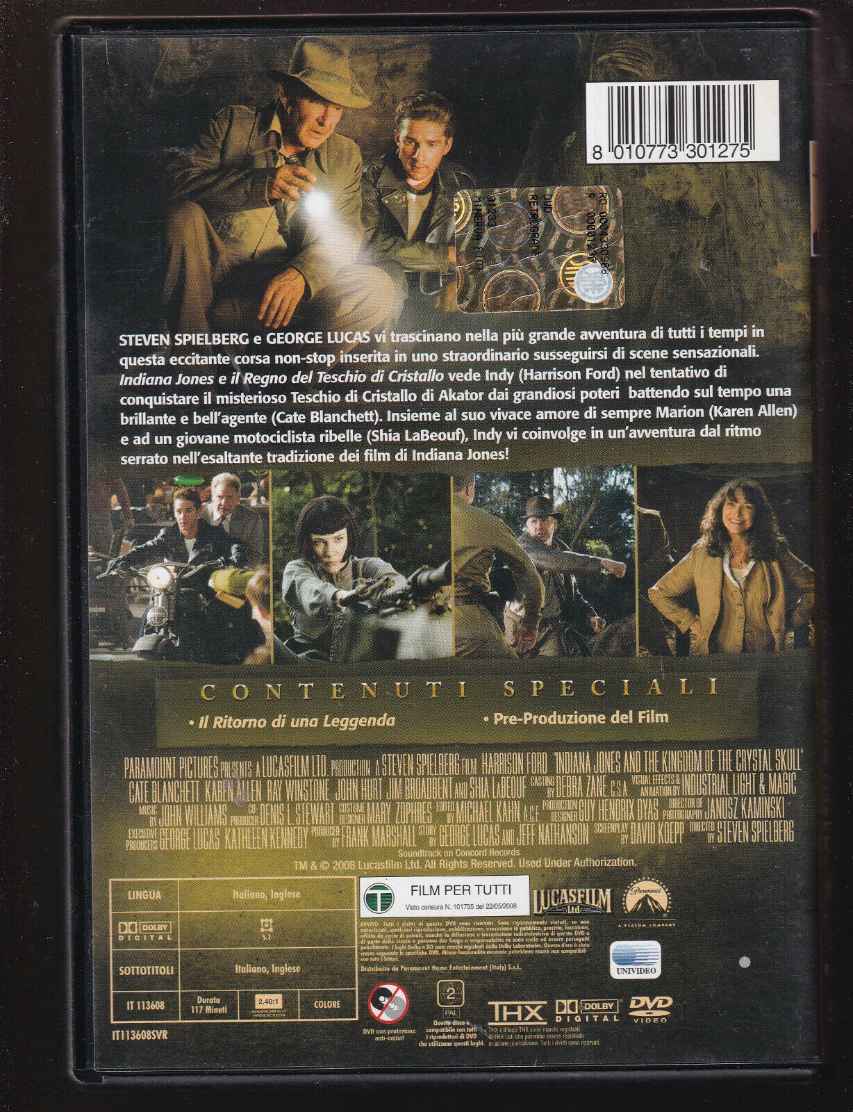 EBOND Indiana Jones e Il Regno Del Teschio Di Cristallo DVD DB669953