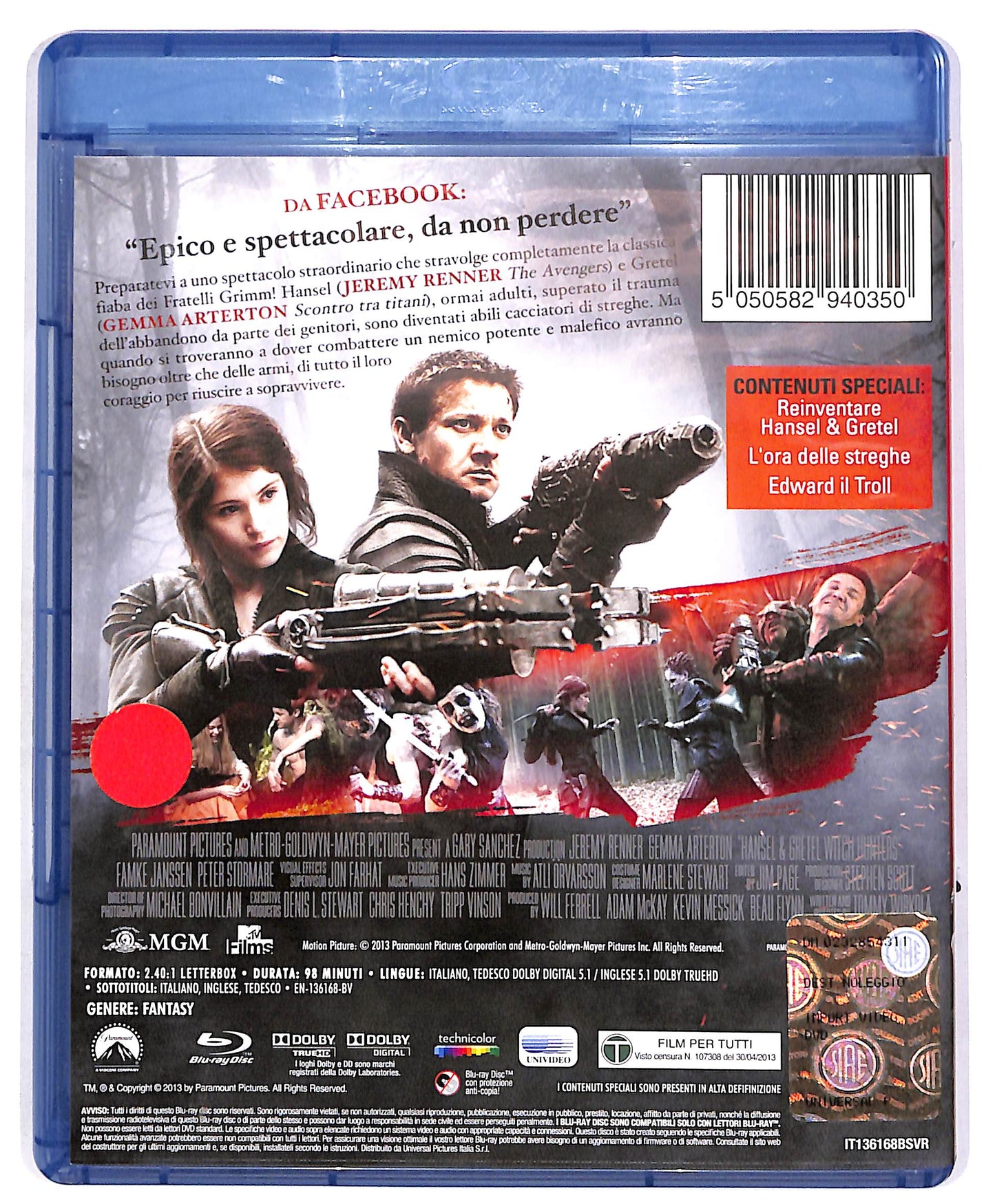 EBOND HANSEL E GRETEL , CACCIATORI DI STREGHE BLURAY NOLEGGIO BLURAY DB672849