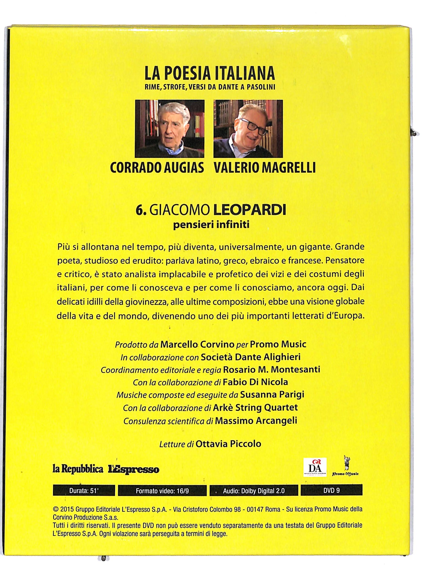 EBOND La poesia italiana vol 6 Giacomo Leopardi EDITORIALE DVD DB673208