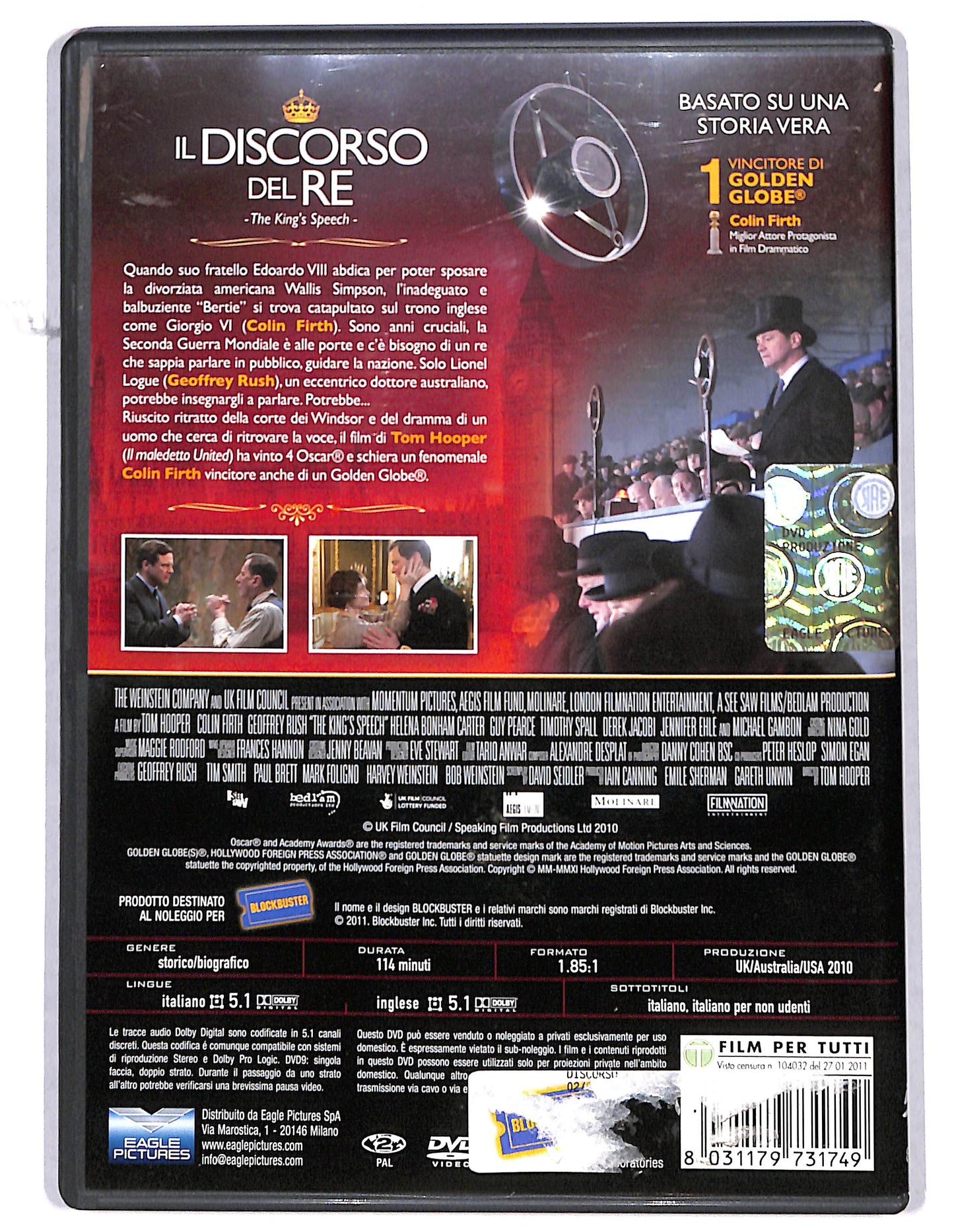 EBOND Il Discorso Del Re NOLEGGIO DVD DB673253