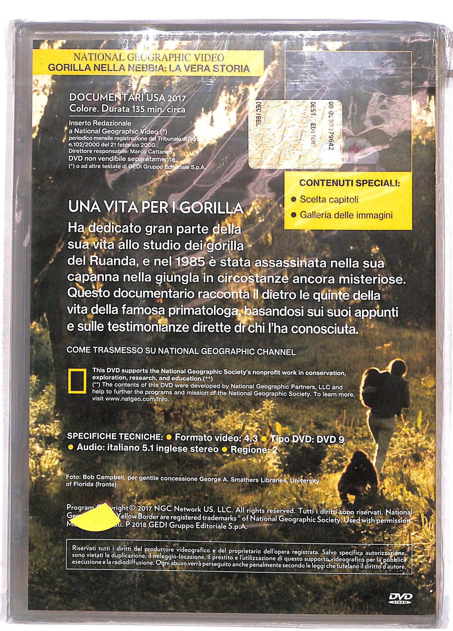 EBOND Gorilla nella nebbia La vera Storia EDITORIALE DVD DB673916