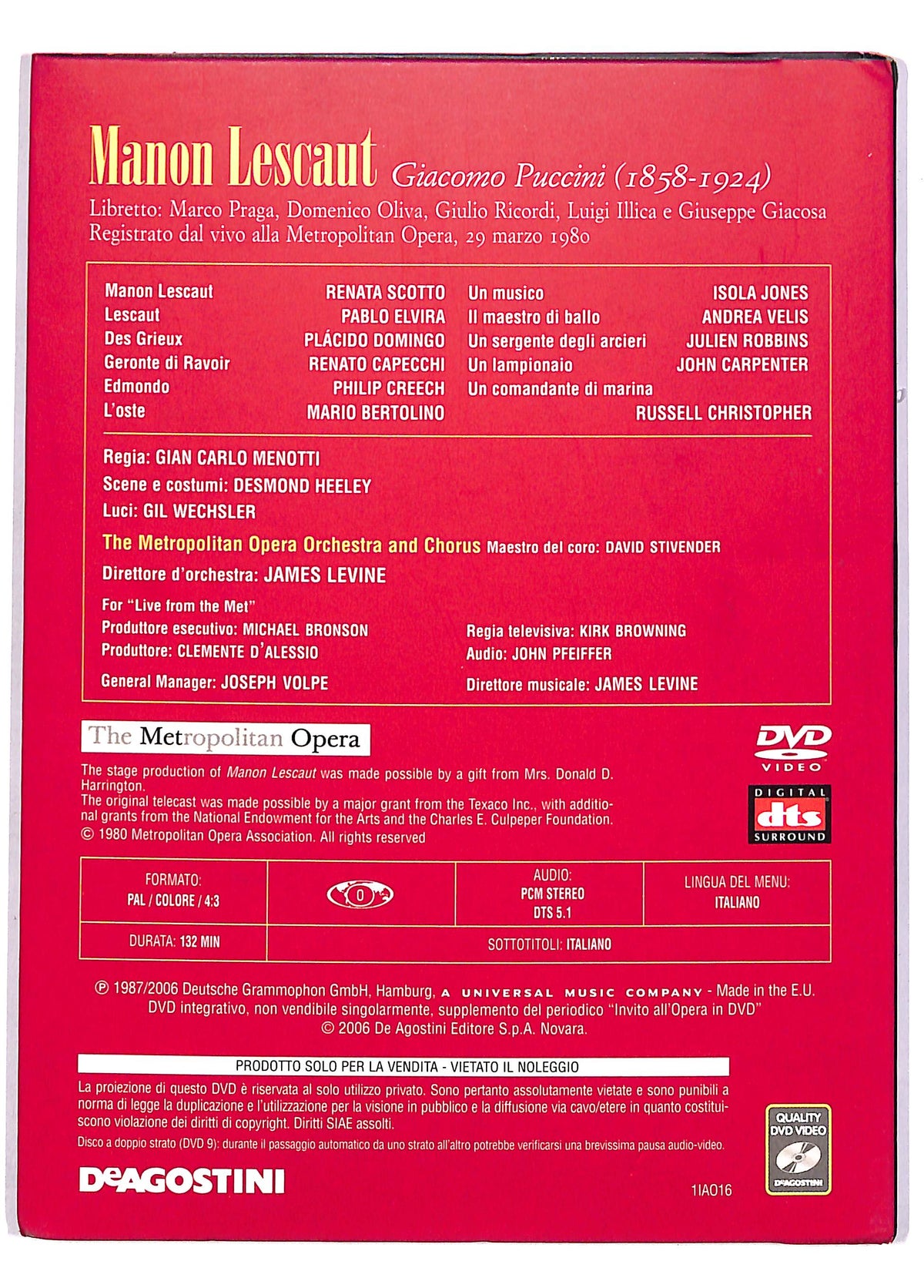 EBOND Manon Lescaut - Invito all'Opera Deagostini EDITORIALE DVD DB674158