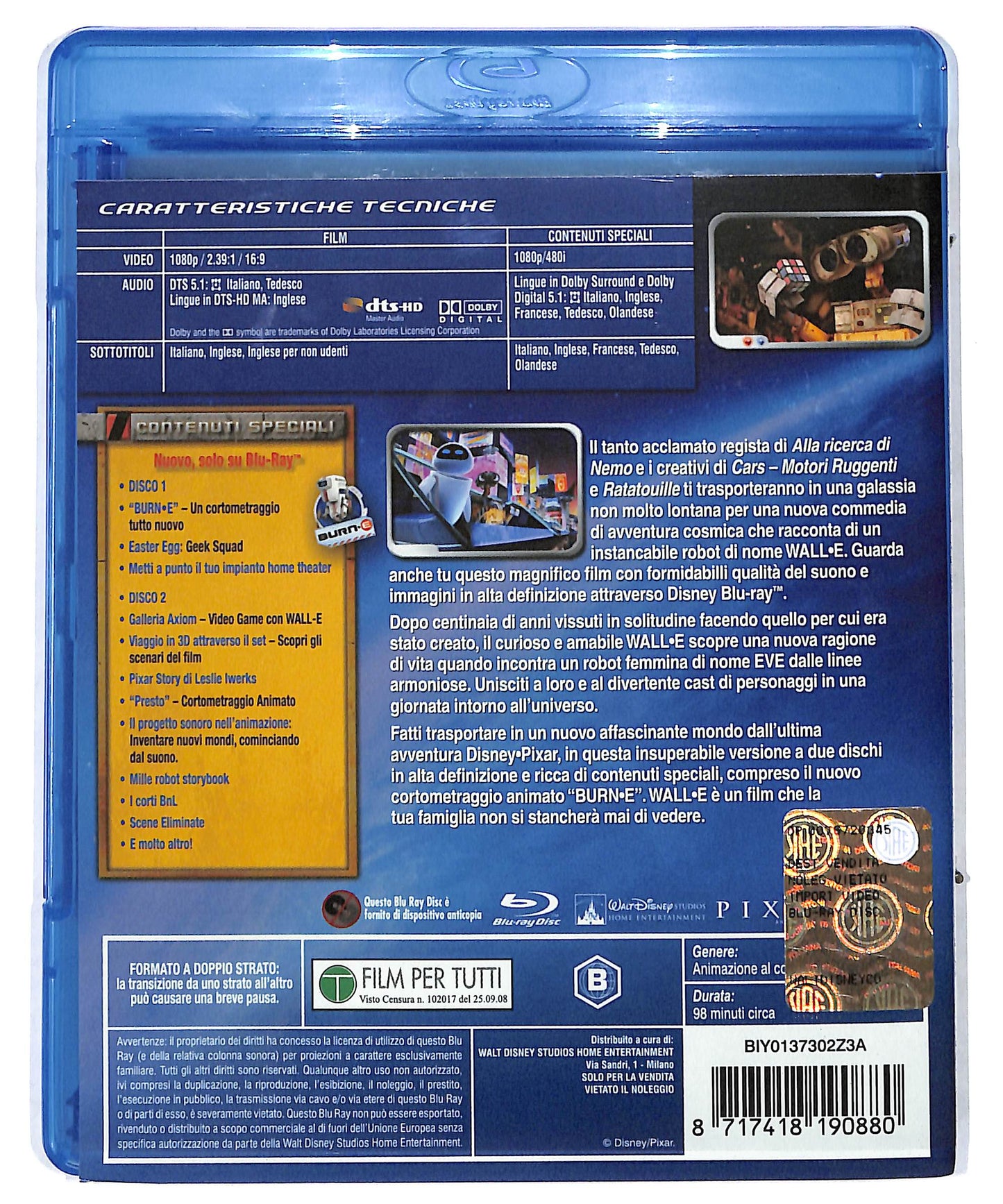 EBOND Wall-e 2 dischi EDIZIONE SPECIALE BLURAY DB674616