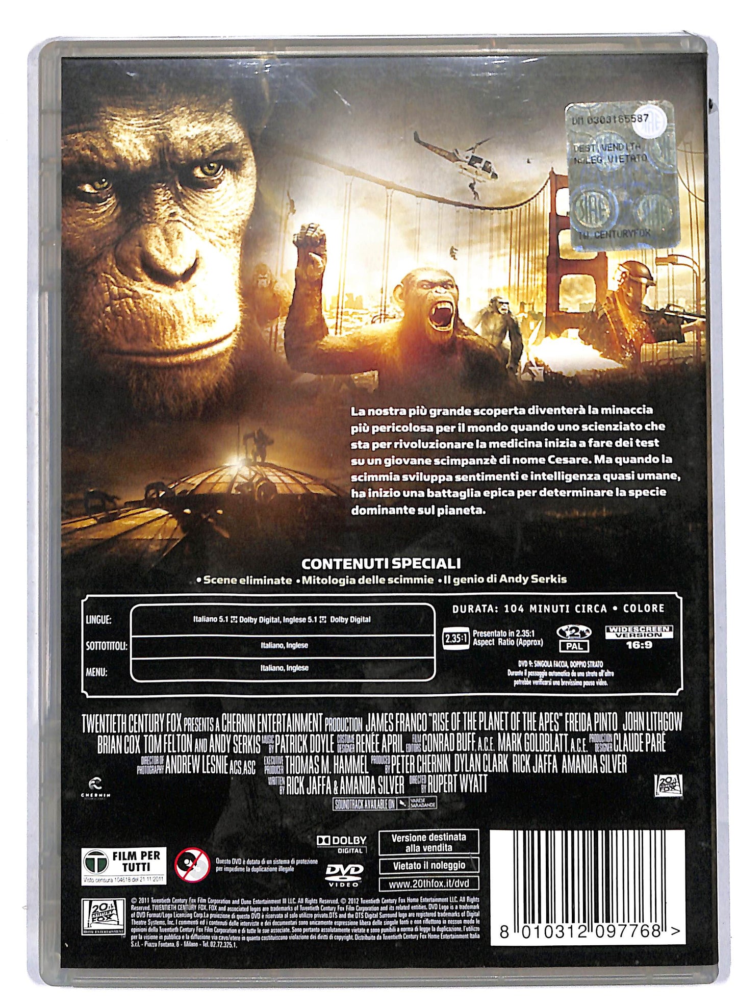 EBOND L'alba Del Pianeta Delle Scimmie DVD DB675313