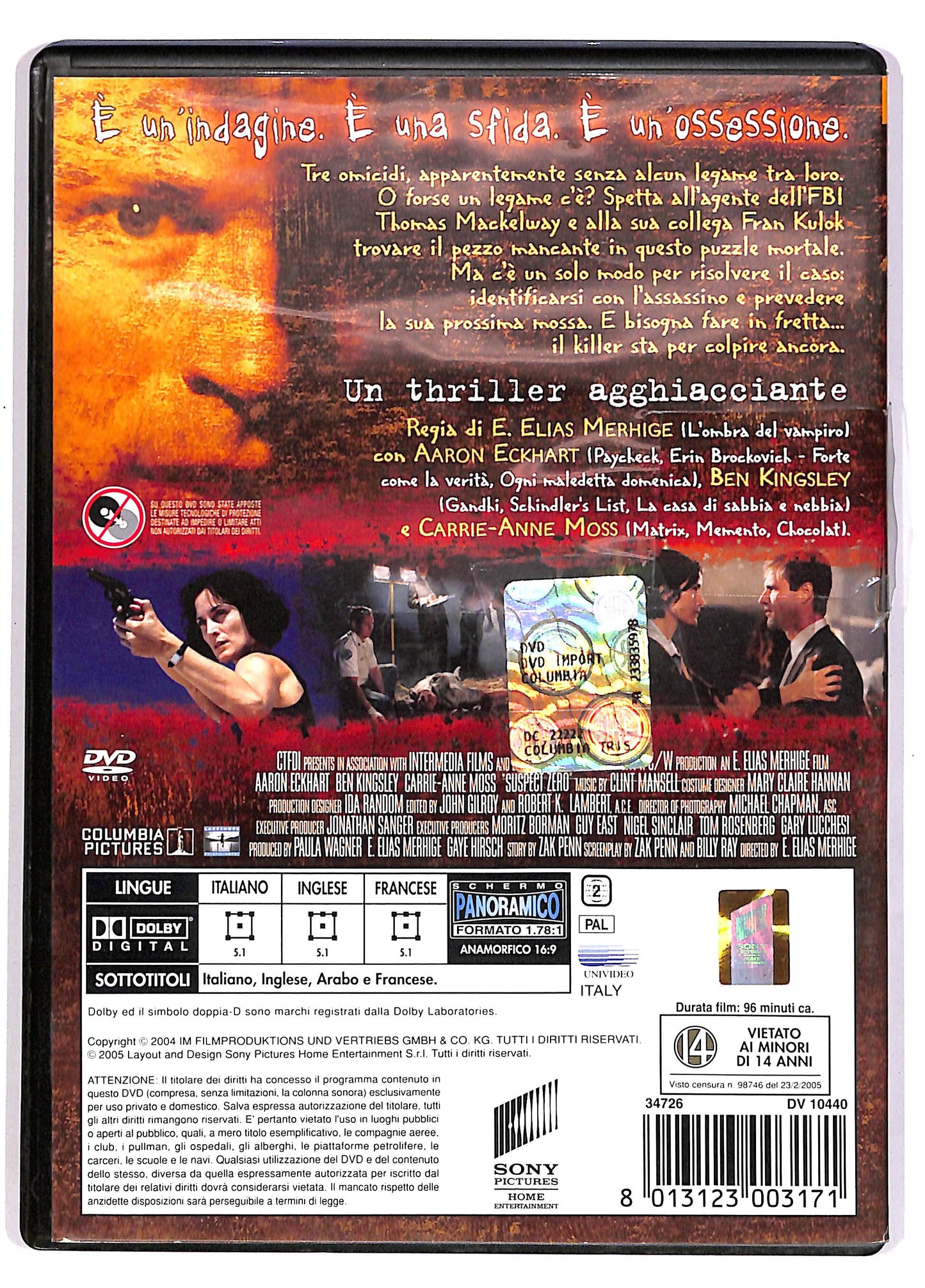 EBOND Suspect Zero Ex Noleggio DVD DB675653
