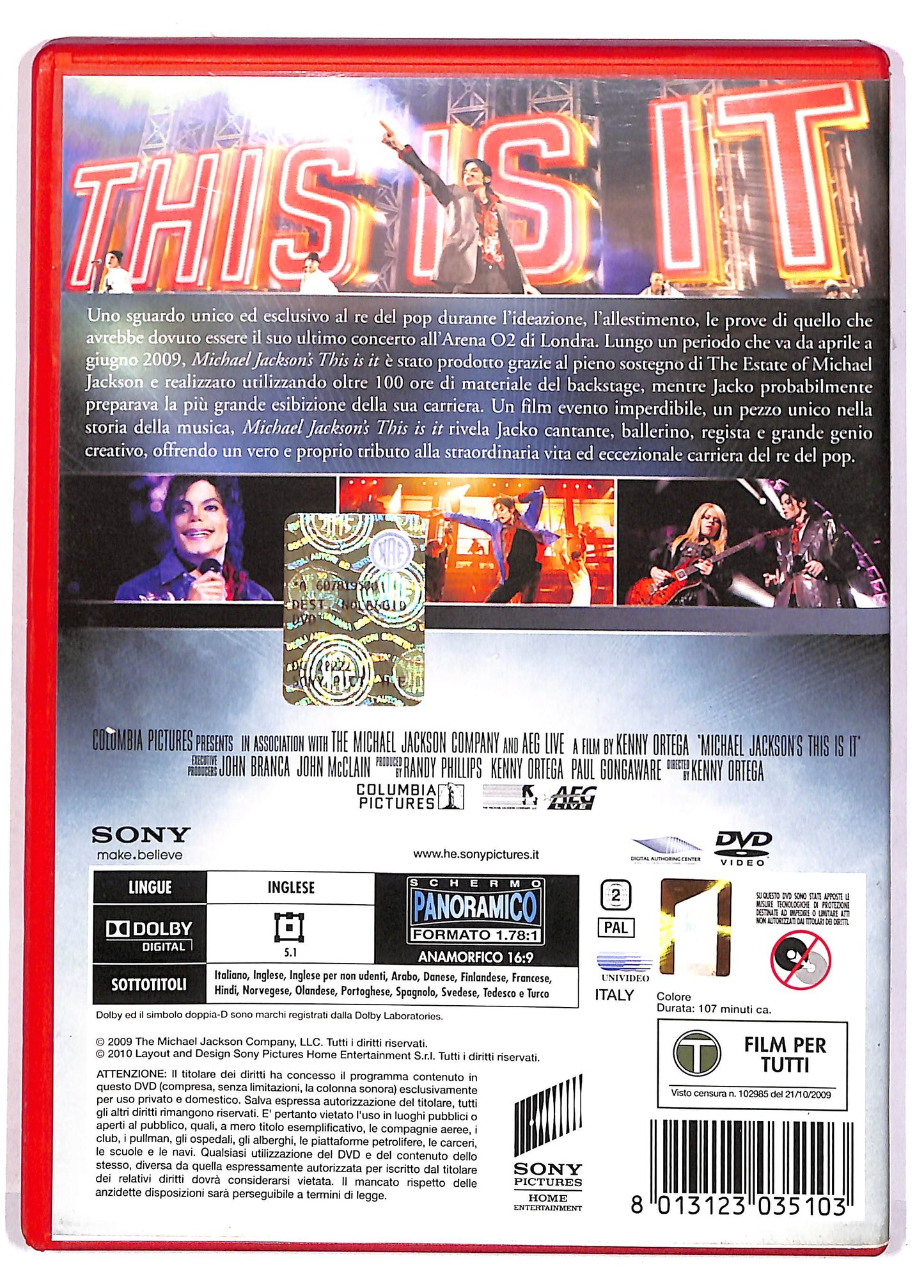 EBOND Jackson Michael - This is it NOLEGGIO DVD DB677948