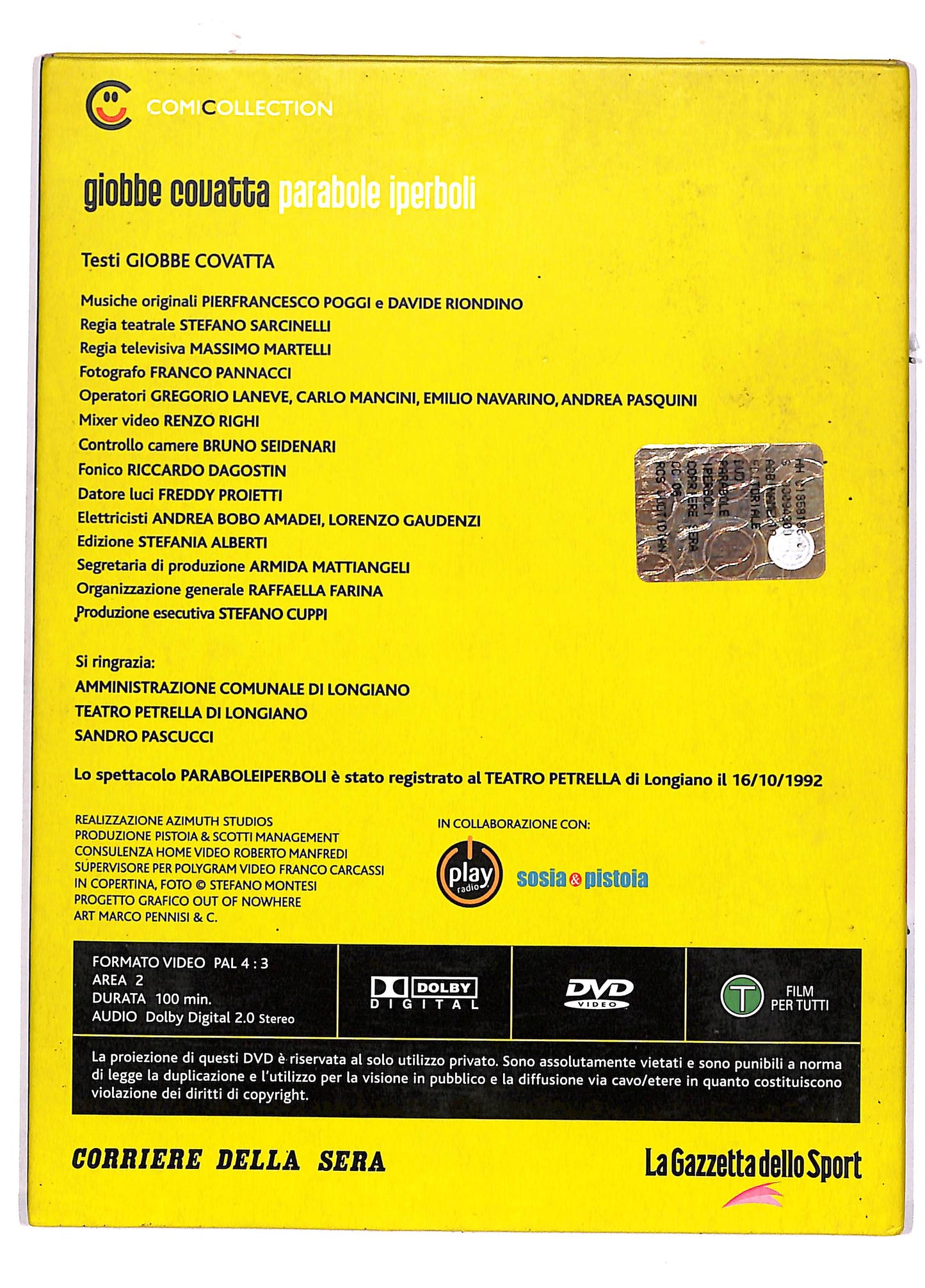 EBOND Giobbe Covatta - Parabole e iperboli DVD DB677961