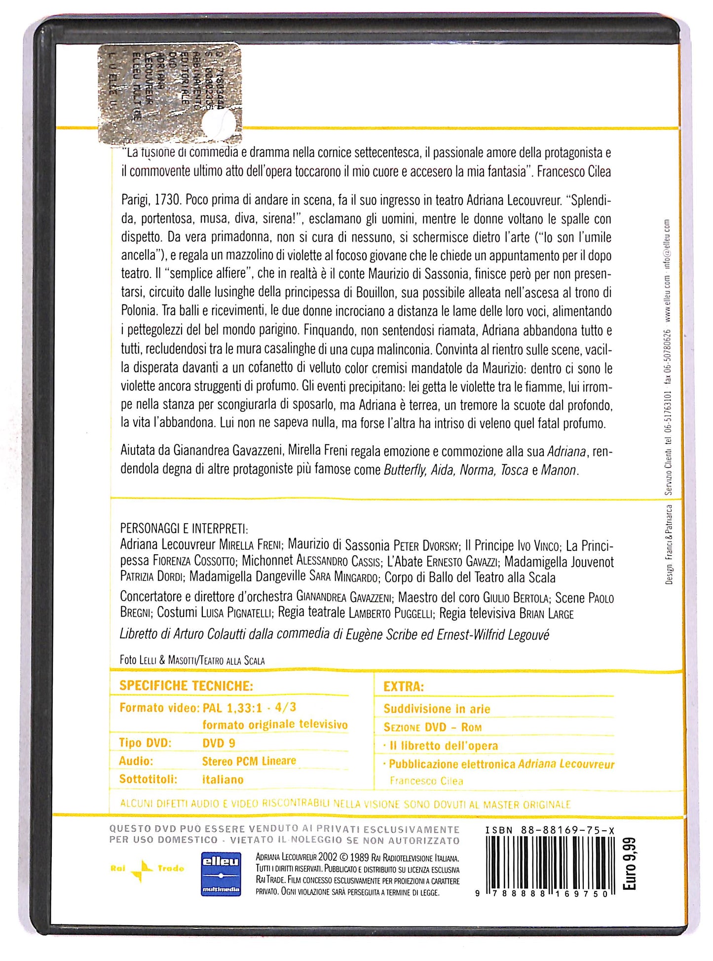 EBOND Adriana Lecouvreur - Francesco Cilea EDITORIALE DVD DB680354
