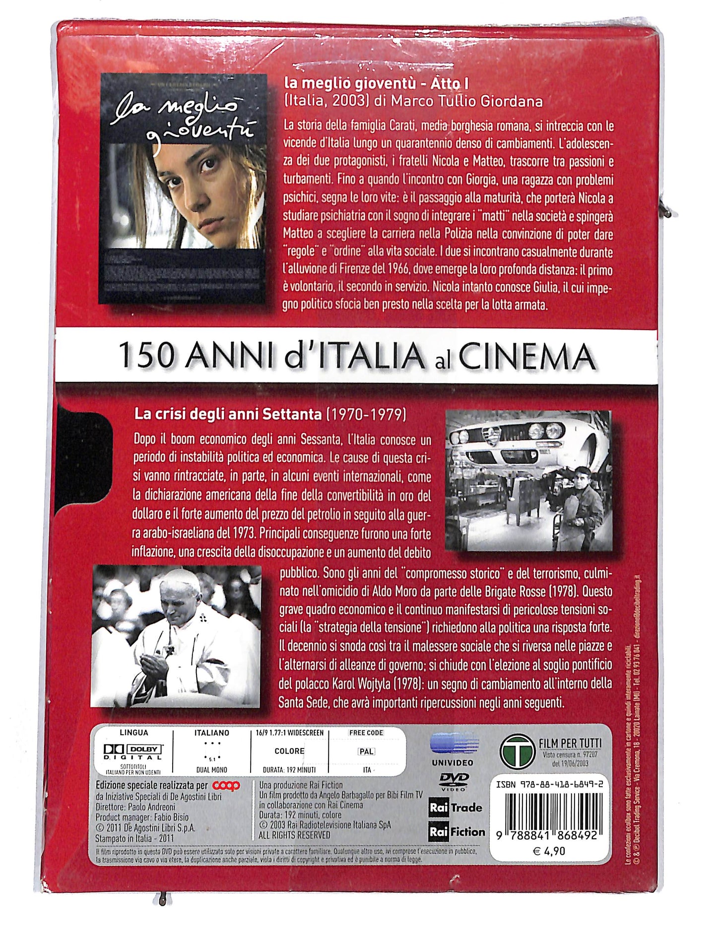 EBOND 150 anni d'italia al cinema 8 - la meglio gioventu DVD DB680913
