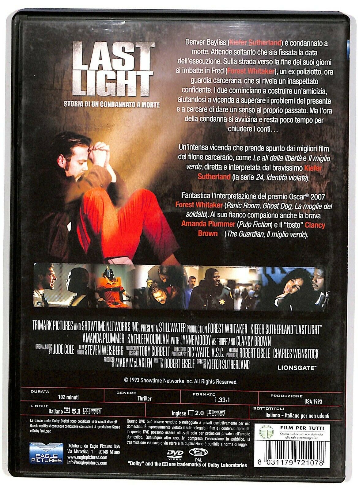 EBOND Last Light Storia Di Un Condannato a Morte DVD DB681706