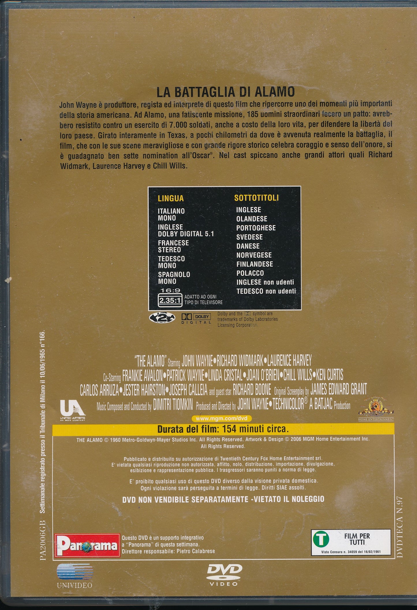 EBOND La battaglia di Alamo - Le Grandi Battaglie DVD DB681709