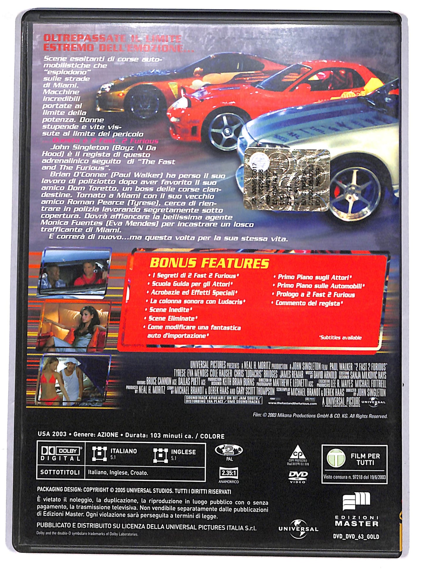 EBOND 2 Fast 2 Furious - EDITORIALE DVD DB682416