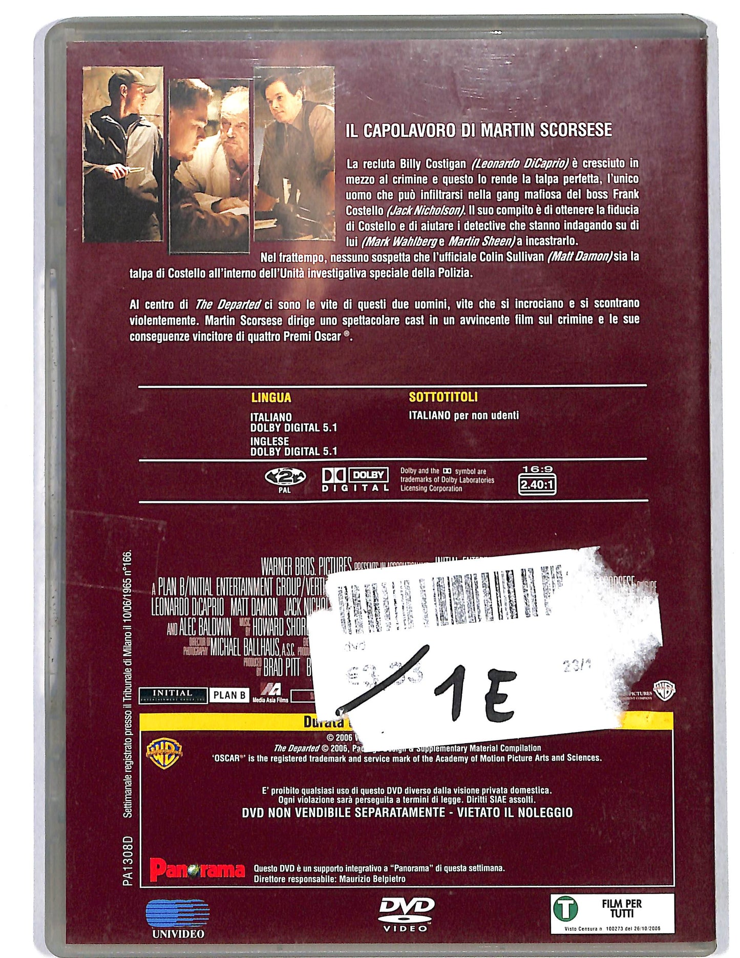 EBOND The Departed Il Bene e Il Male Editoriale DVD DB683123