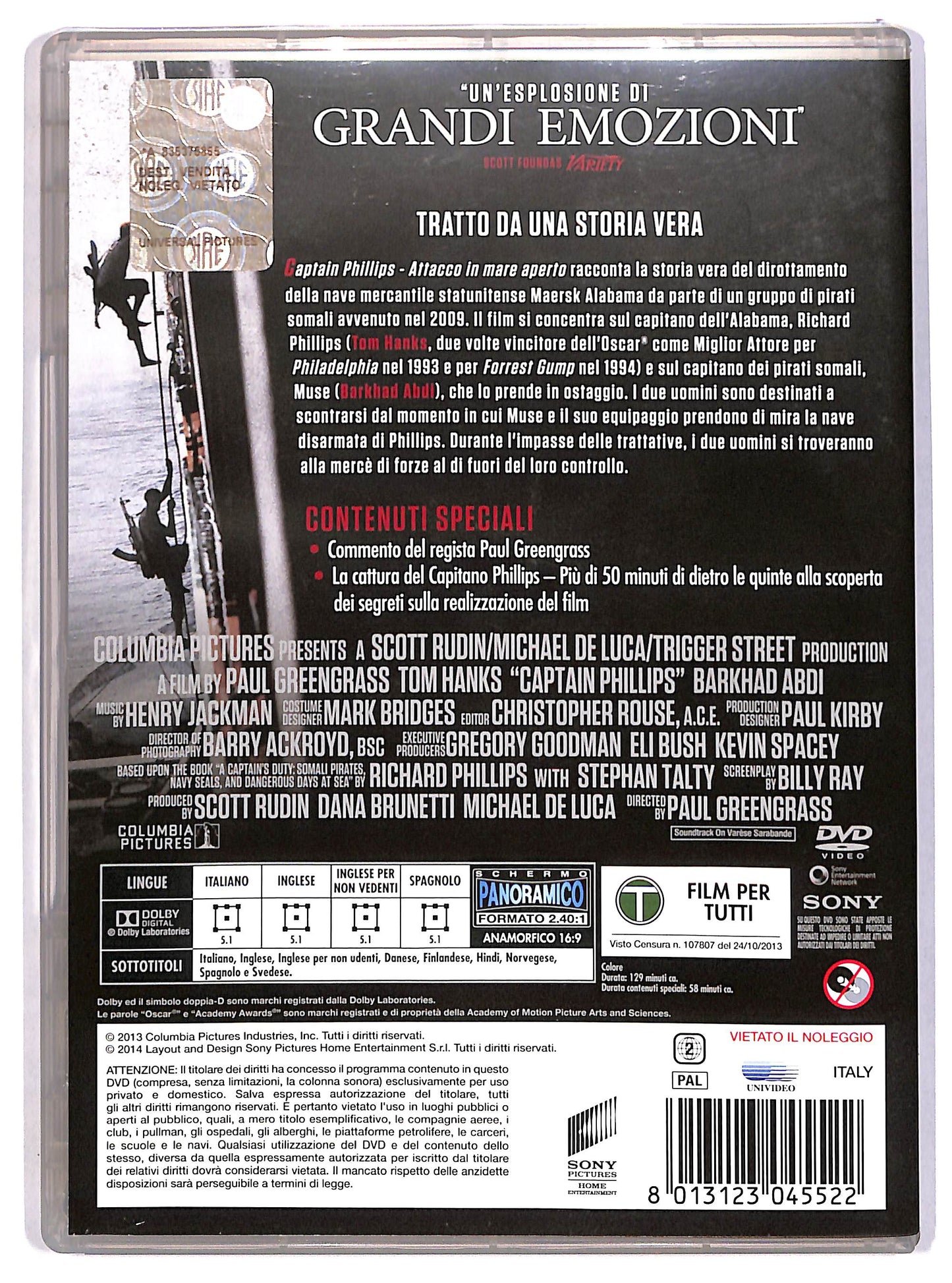 EBOND Captain Phillips - Attacco in Mare Aperto DVD DB683208