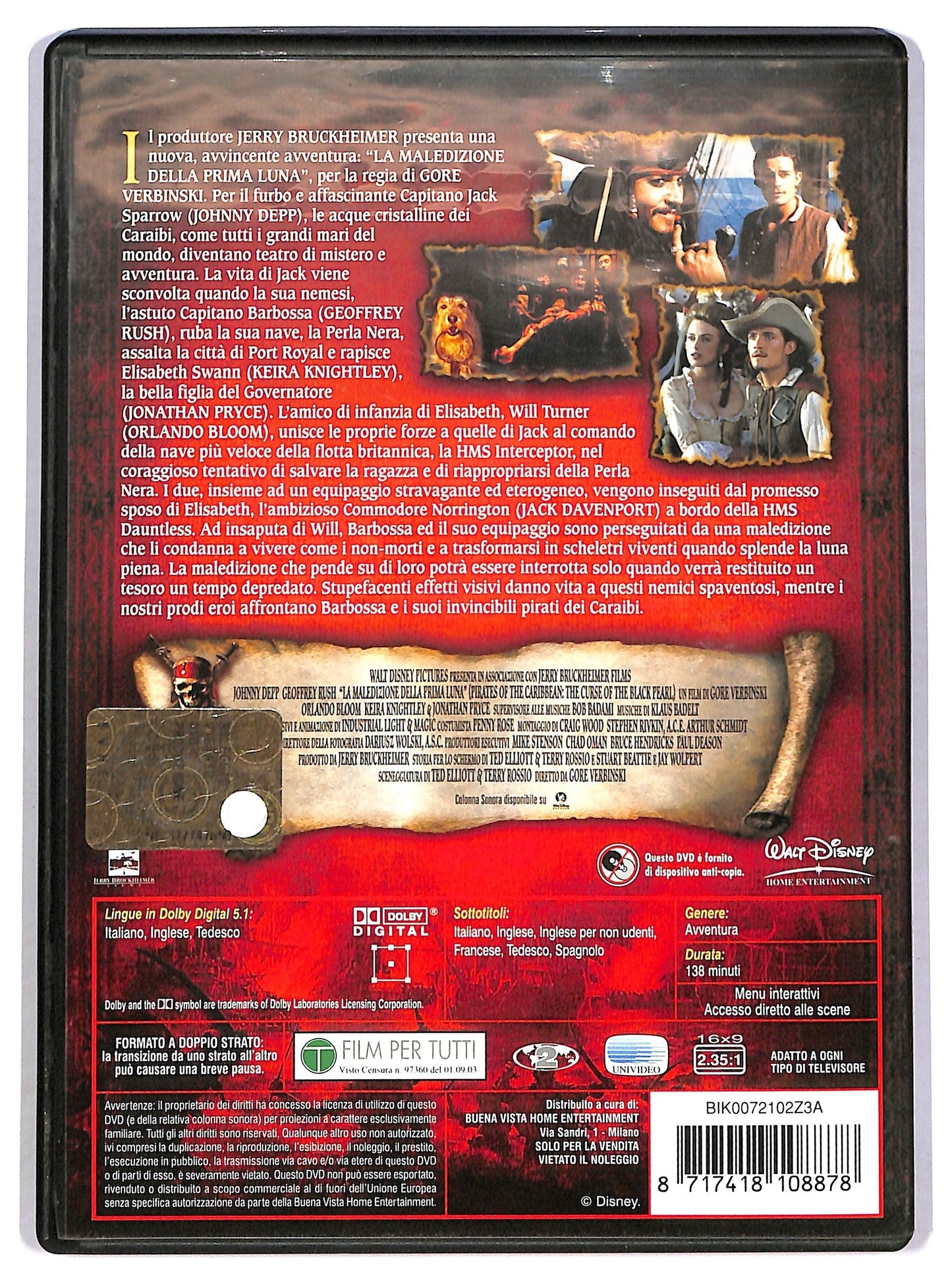 EBOND Pirati dei Caraibi - La maledizione della prima luna DVD DB683310
