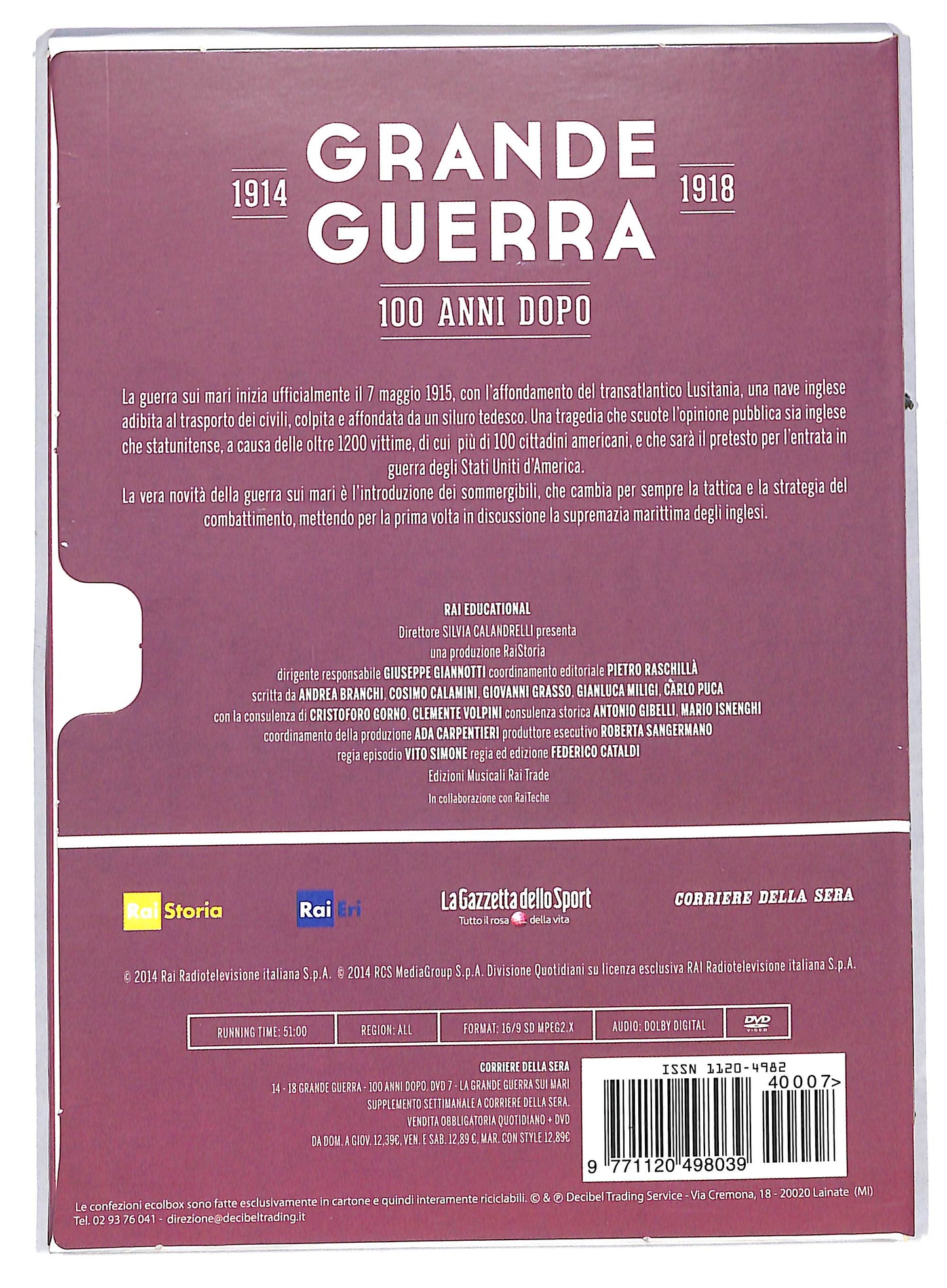 EBOND La grande guerra sui mari - Grande guerra 1914 1918 EDITORIALE DVD DB683328