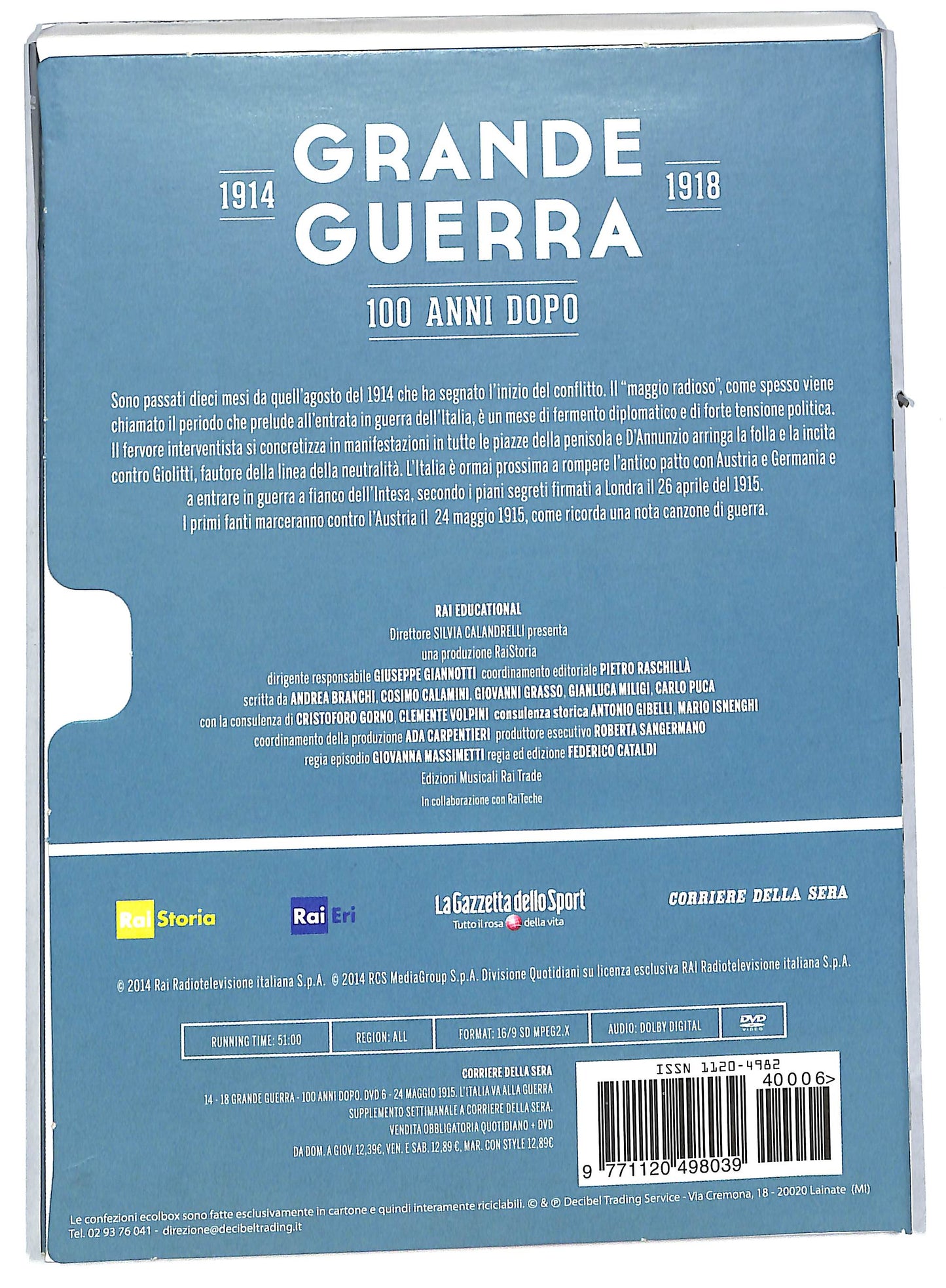 EBOND Grande guerra - 24 maggio 1915 l'italia va in EDITORIALE DVD DB683329