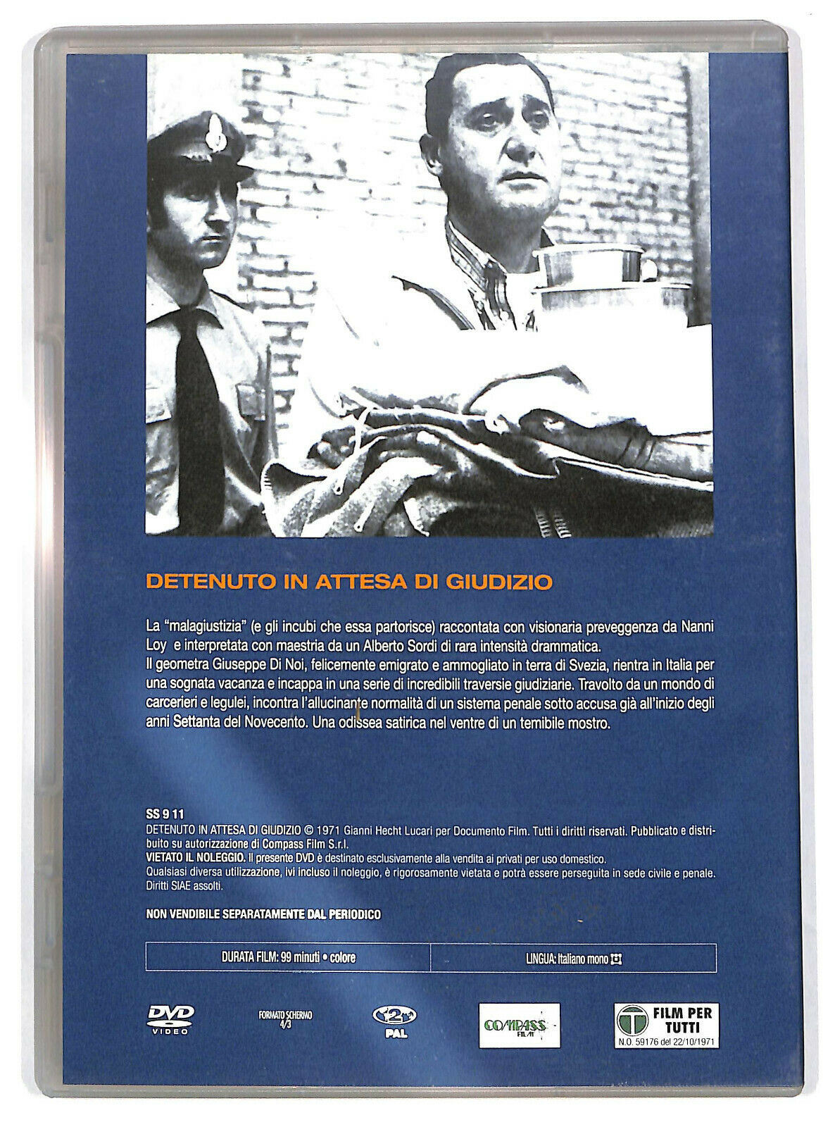 EBOND Alberto Sordi - Detenuto In Attesa Di Giudizio Editoriale DVD DB683425