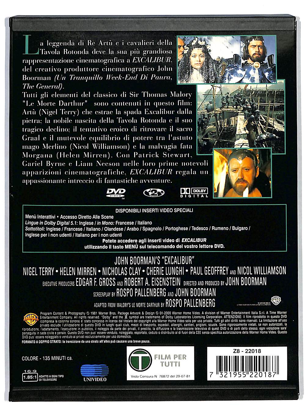 EBOND Excalibur Di John Boorman Snapper DVD DB684814