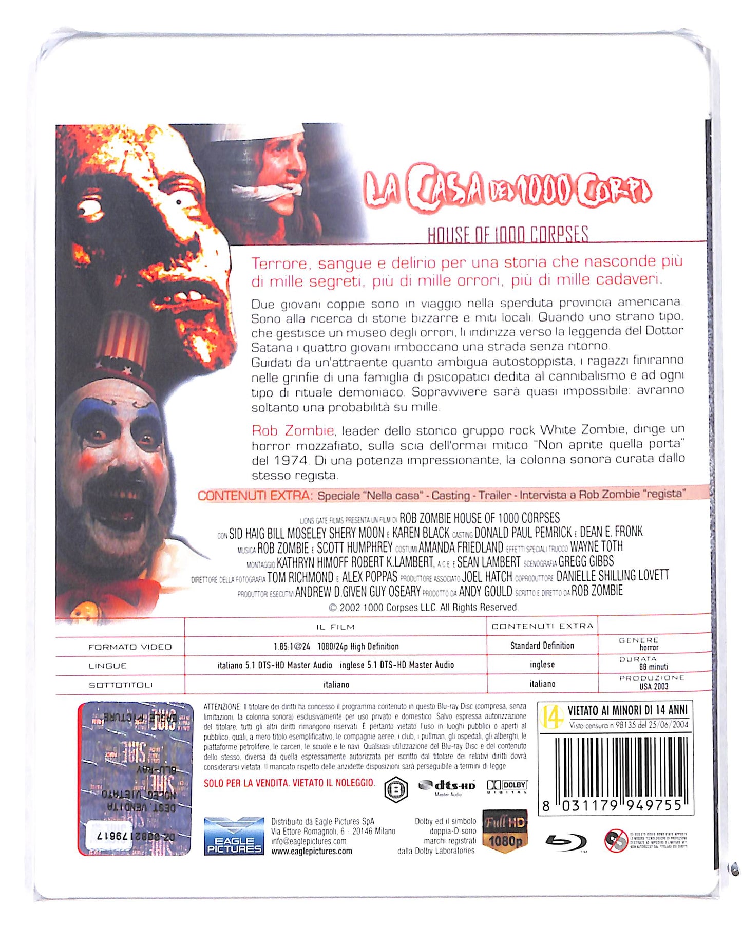 EBOND La Casa Dei 1000 Corpi - Tombstone Collecton BLURAY BLURAY DB685107
